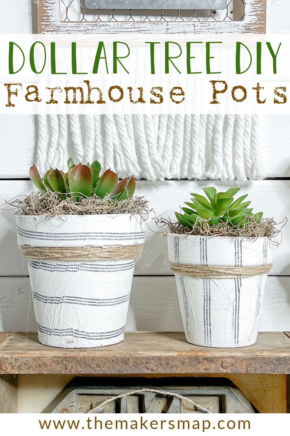 Dollar Tree DIY Farmhouse Terracotta Pots