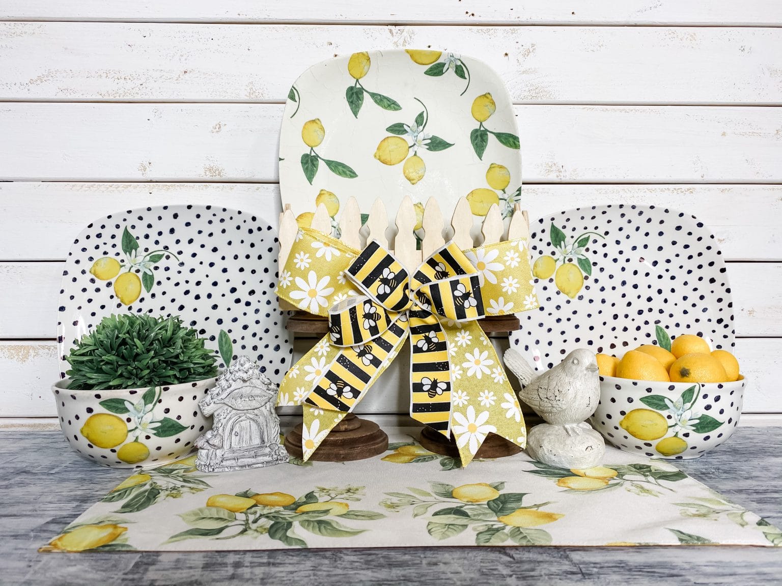 Dollar Tree DIY Lemon Themed Dishes Easy Decor DIY Tutorial