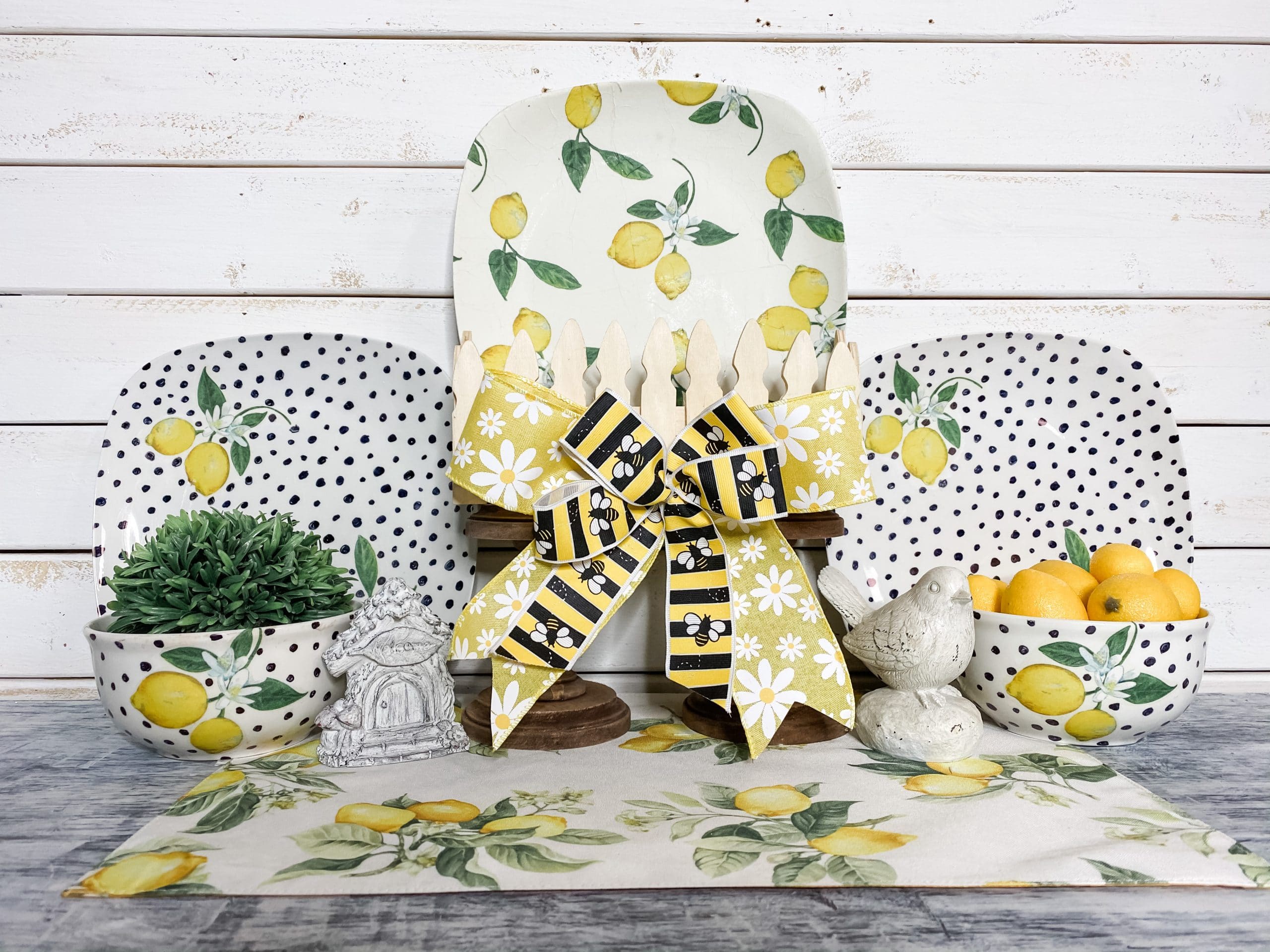 Dollar Tree DIY Lemon Themed Dishes