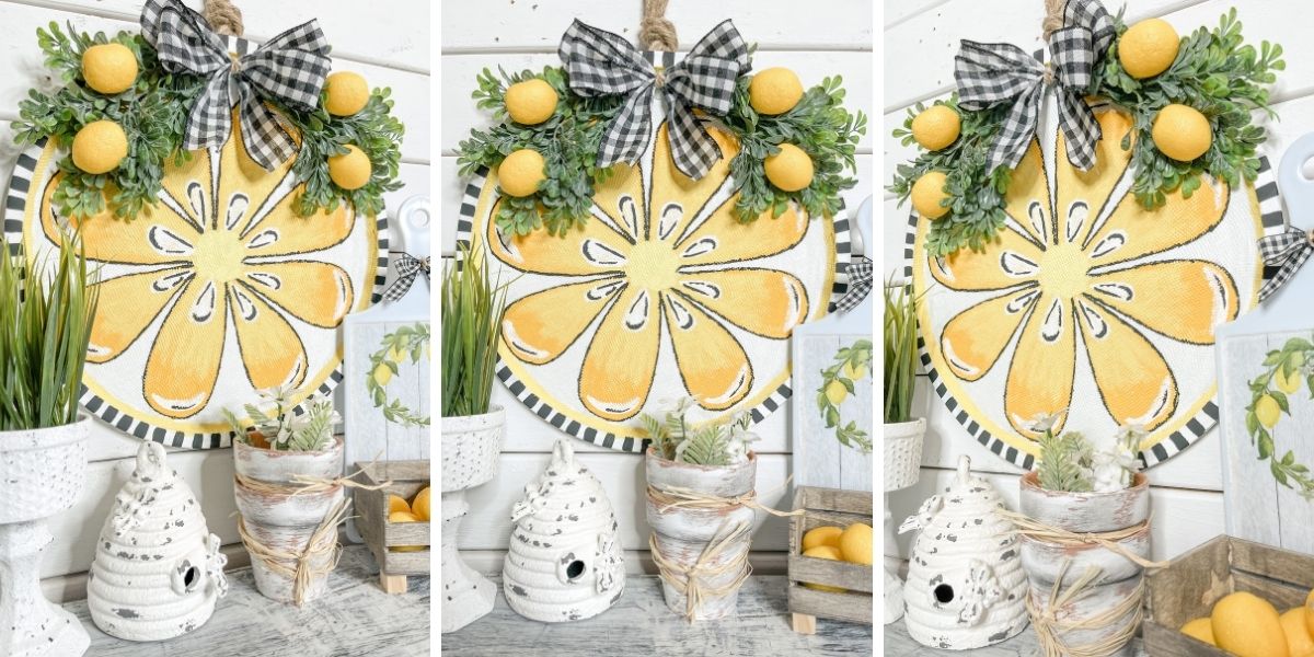 Dollar Tree Pizza Pan DIY Lemon Decor