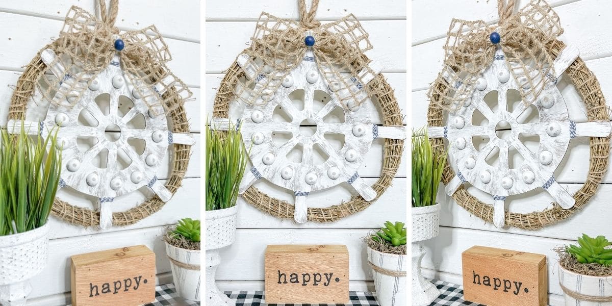 Dollar Tree Ship's Wheel DIY Nautical Decor