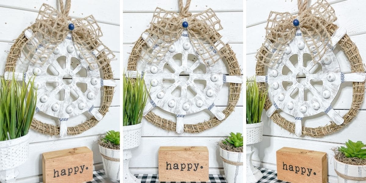 Dollar Tree Ship’s Wheel DIY Nautical Decor