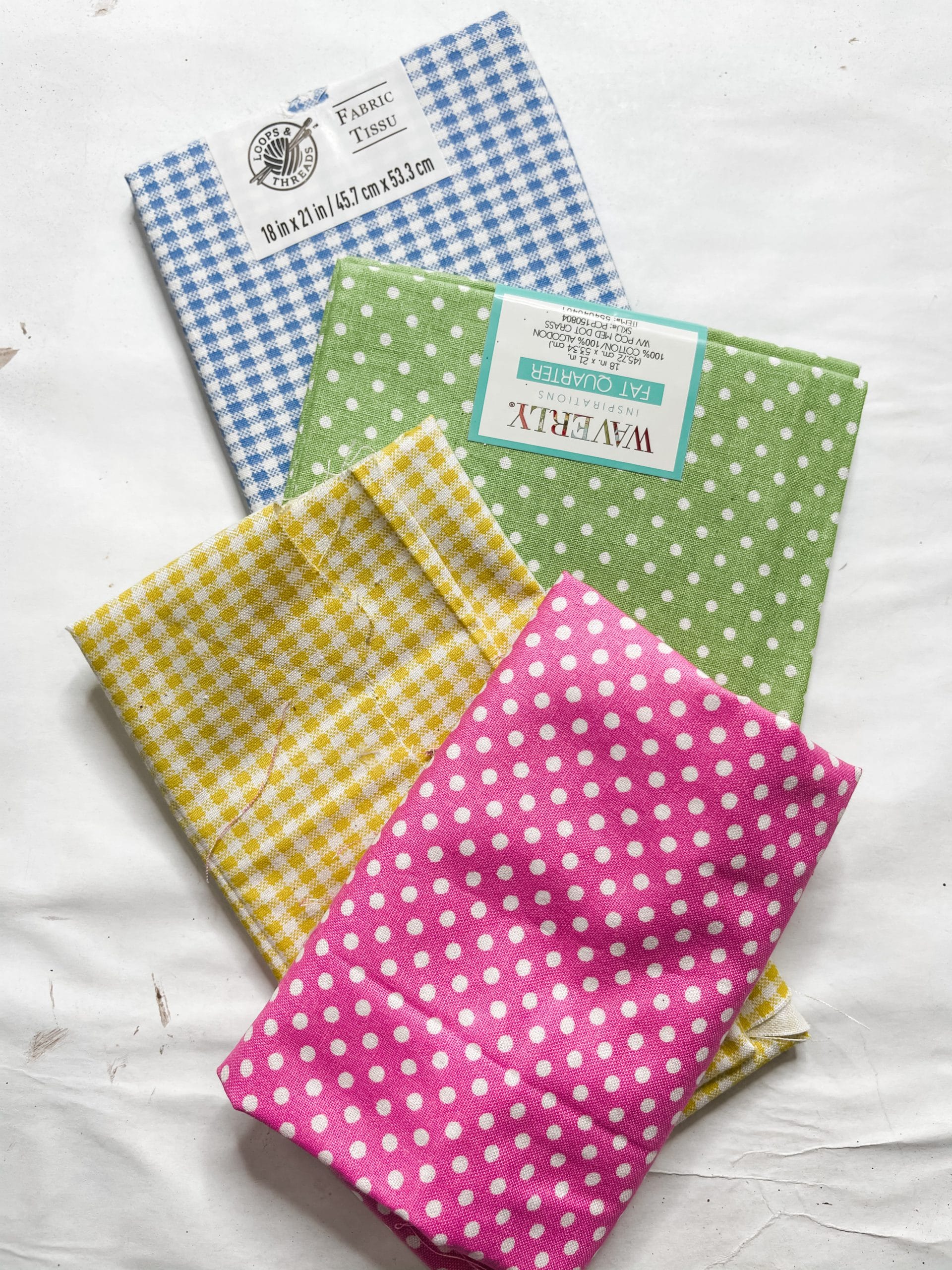 Gingham check and Polka Dot DIY Fabric flowers