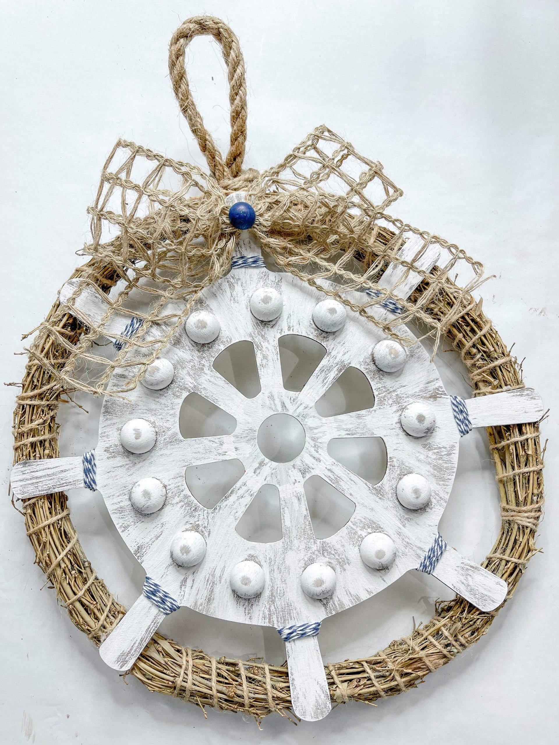 Dollar Tree Ship's Wheel DIY Nautical Decor