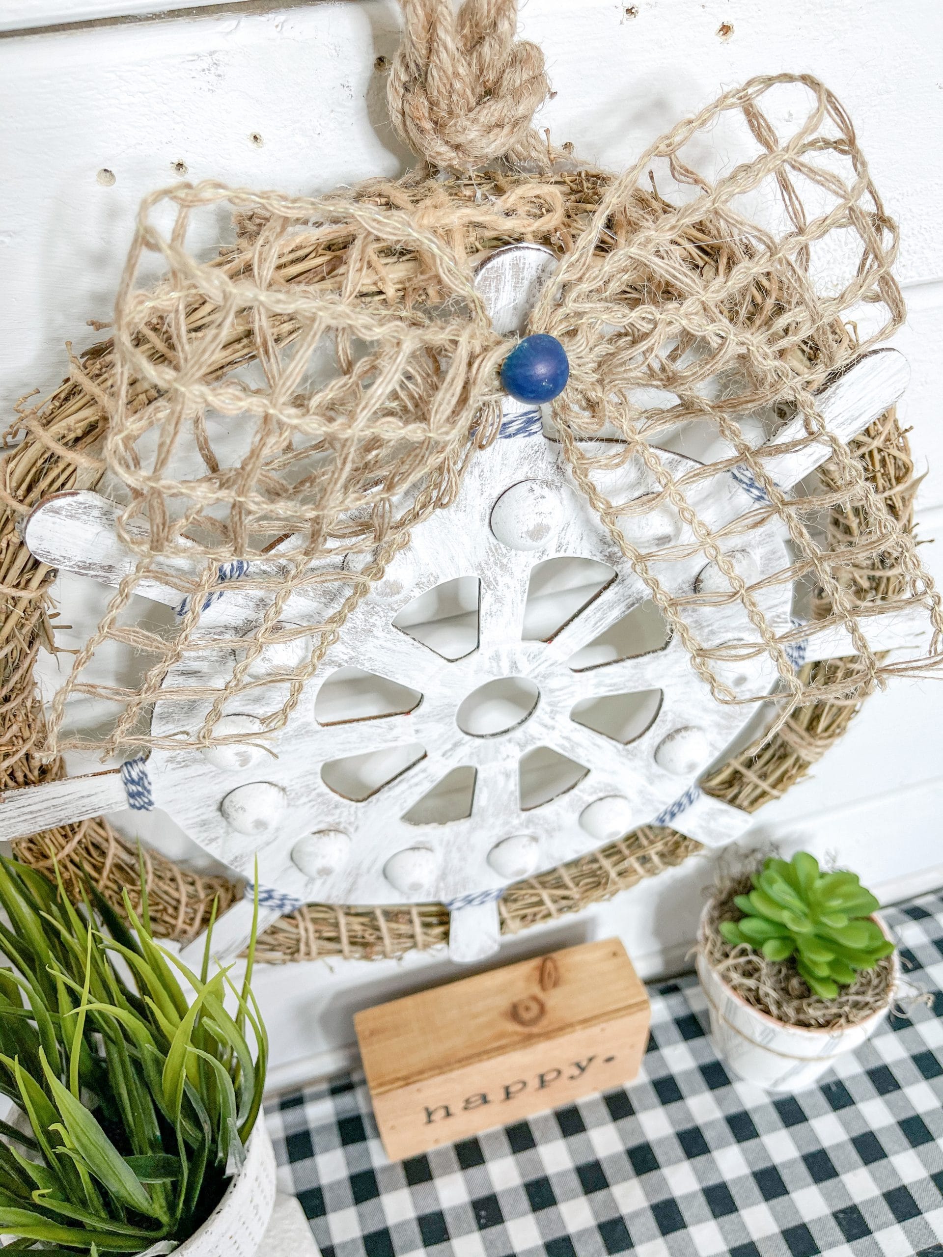 Dollar Tree Ship's Wheel DIY Nautical Decor