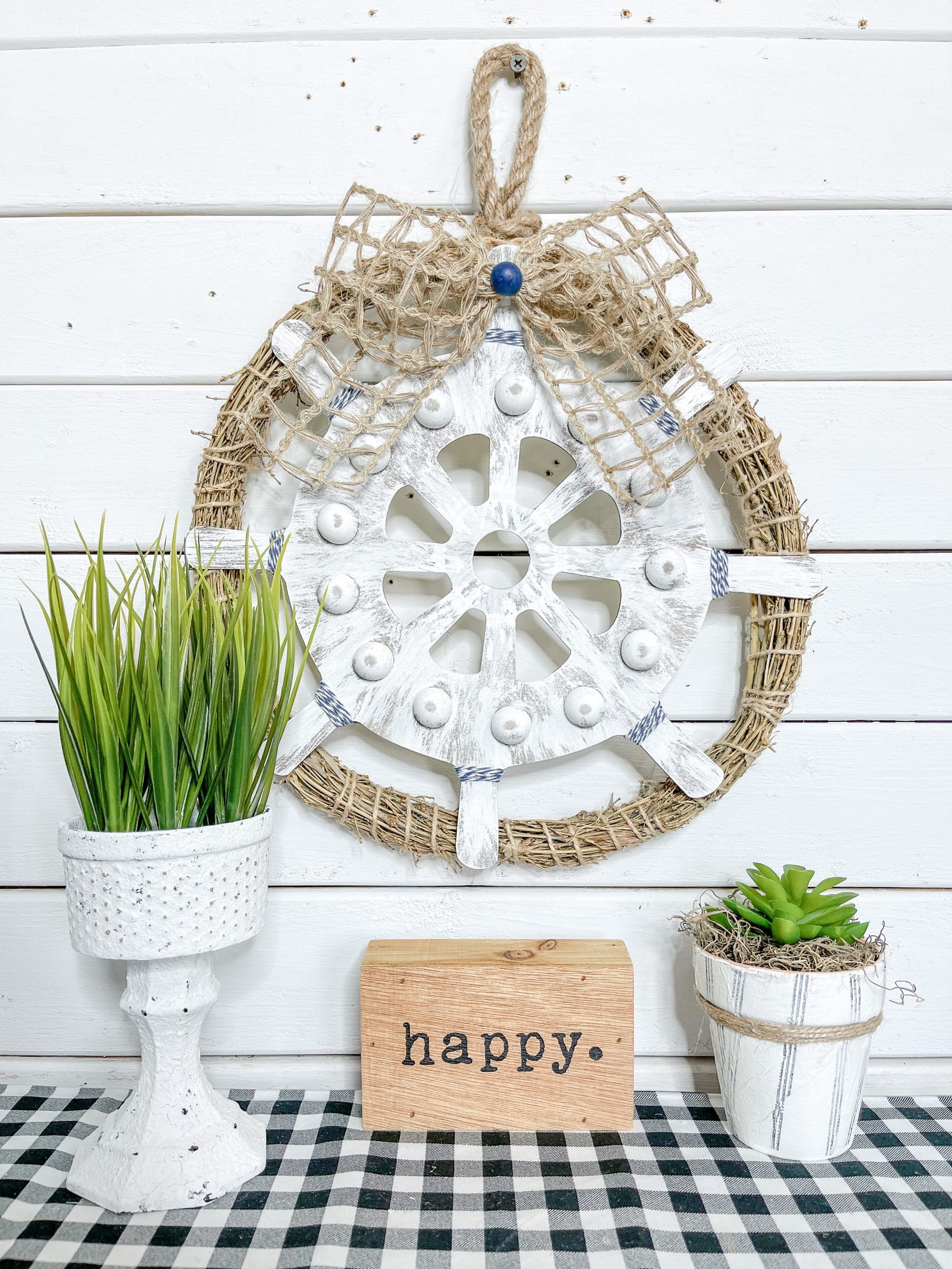 Dollar Tree Ship's Wheel DIY Nautical Decor