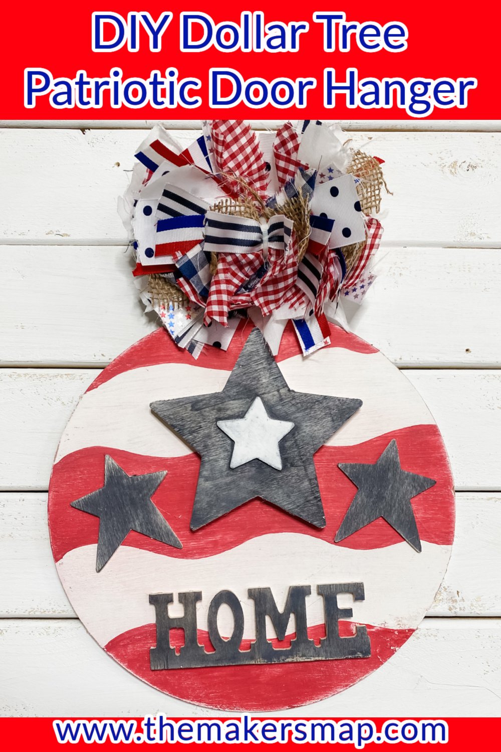 DIY Dollar Tree Patriotic Door Hanger