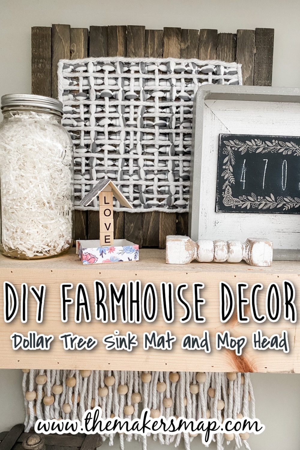 DIY Farmhouse Decor from a Dollar Tree Sink Mat