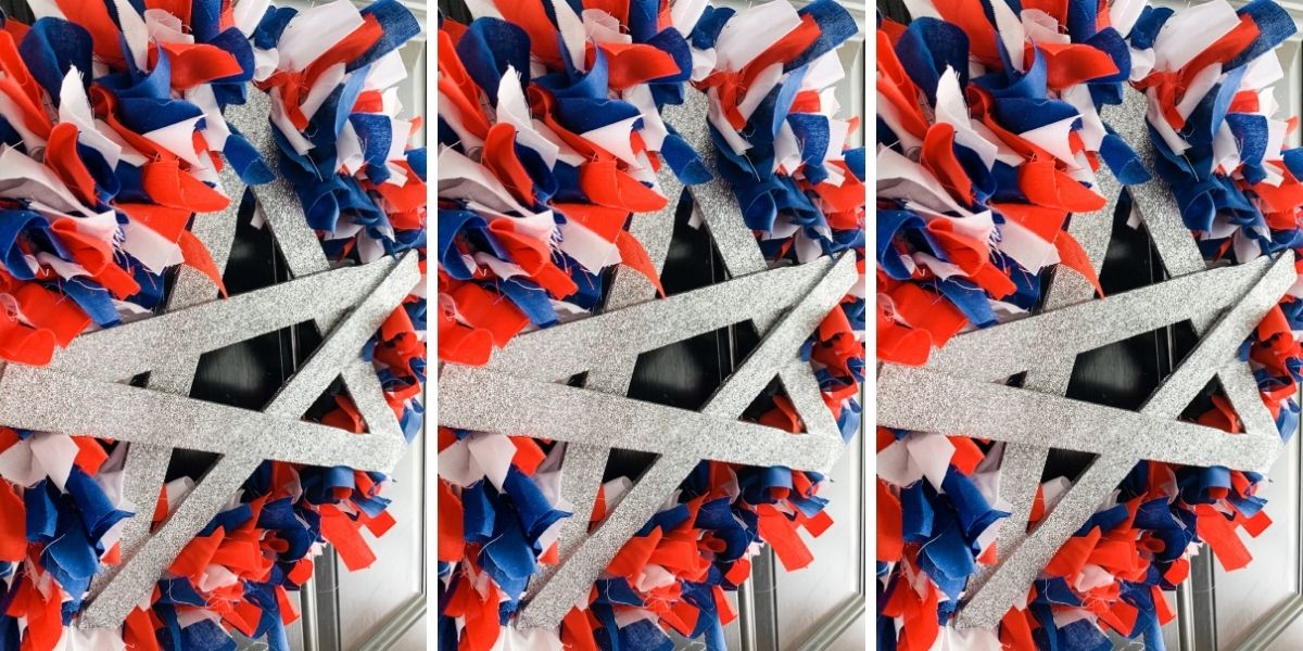 DIY Red White and Blue Rag Wreath