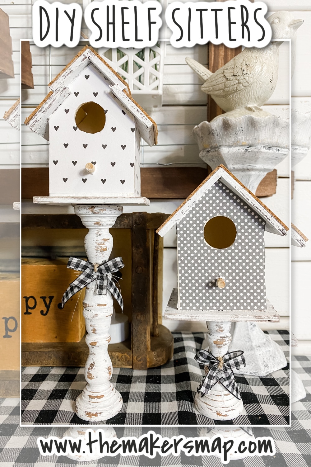 DIY Birdhouse Shelf Sitters