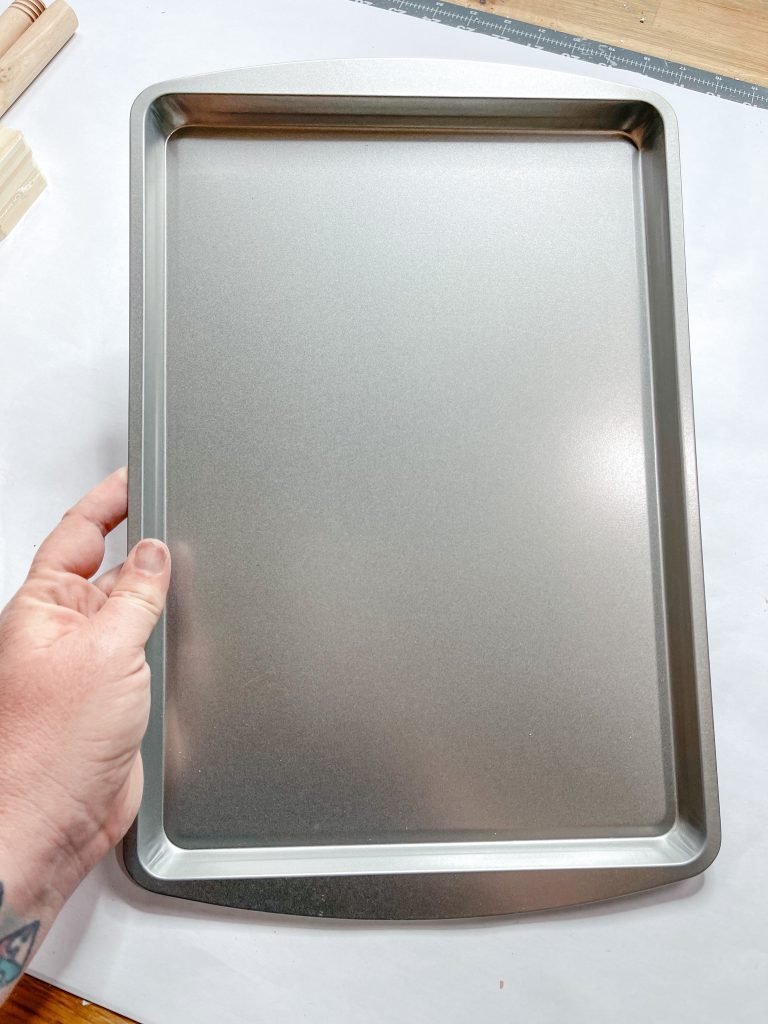 Dollar Tree Metal Cookie Sheet DIY - How to make a table