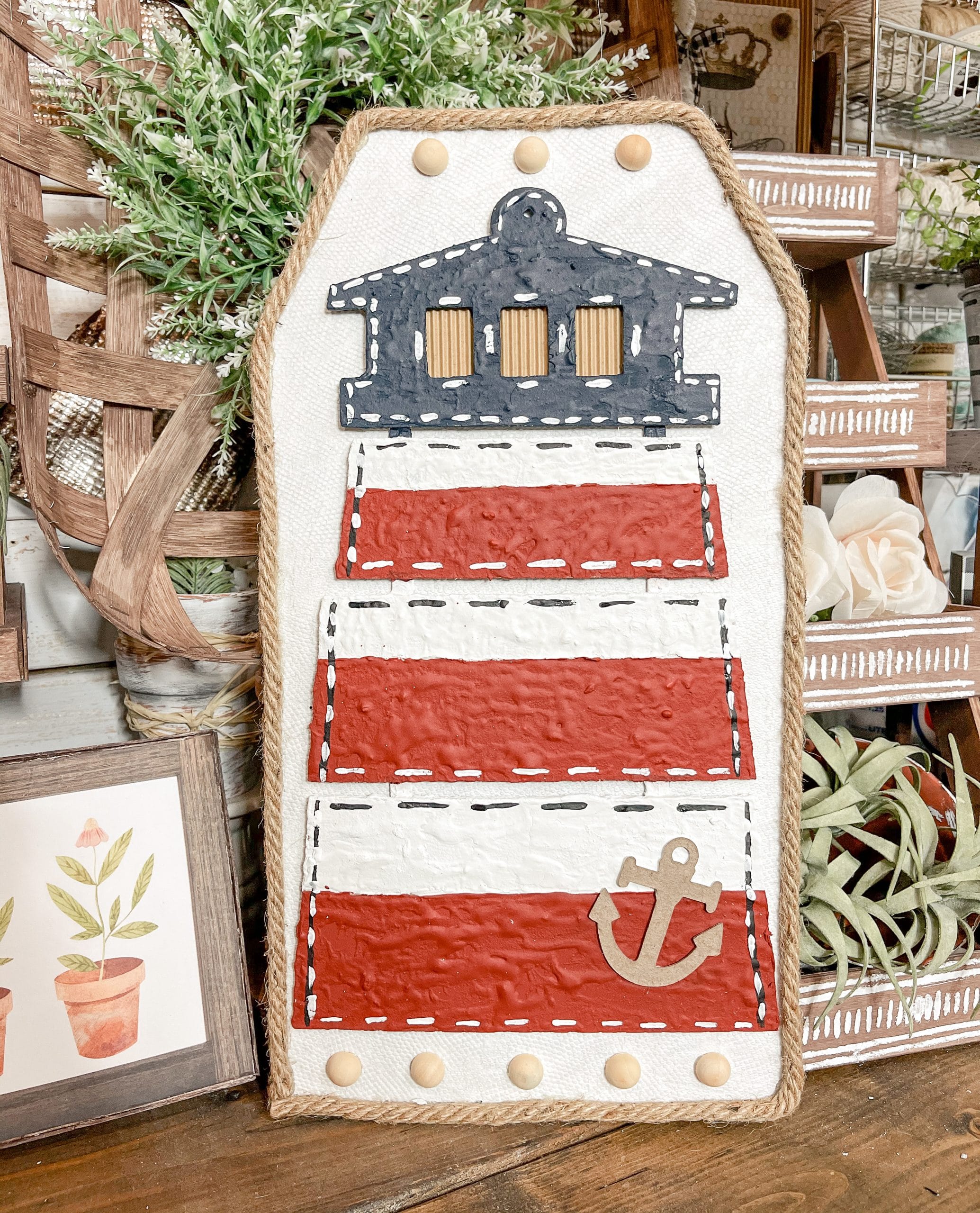 Dollar Tree Lighthouse DIY Nautical Decor