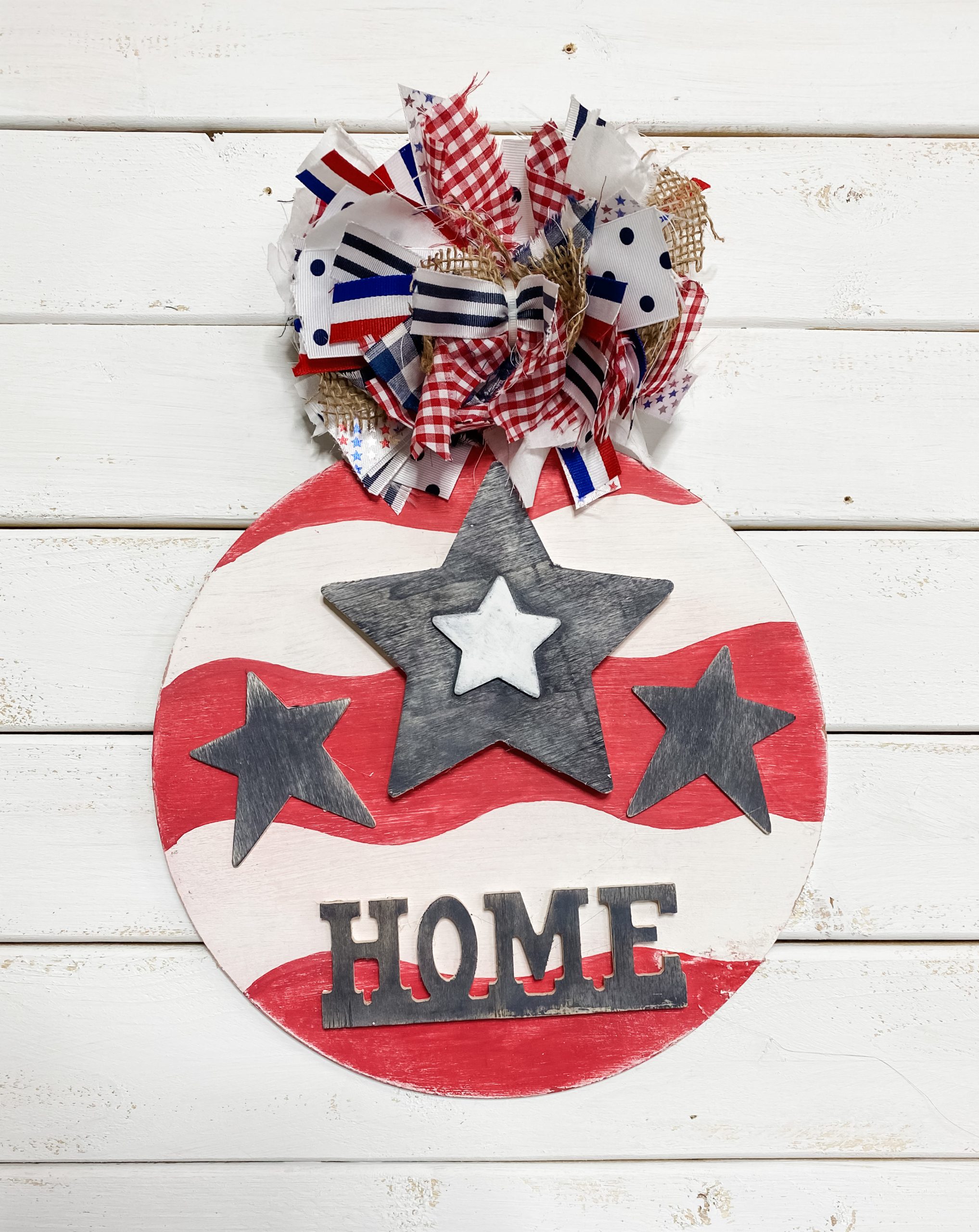 DIY Dollar Tree Patriotic Door Hanger