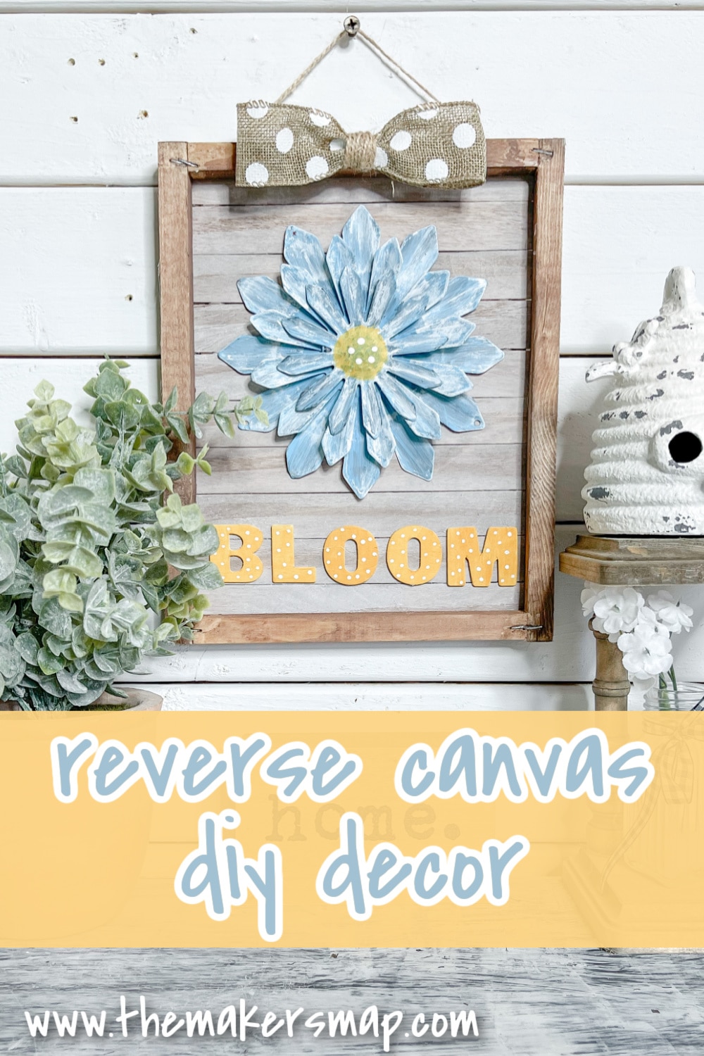 Easy Reverse Canvas DIY Decor for Summer or Spring