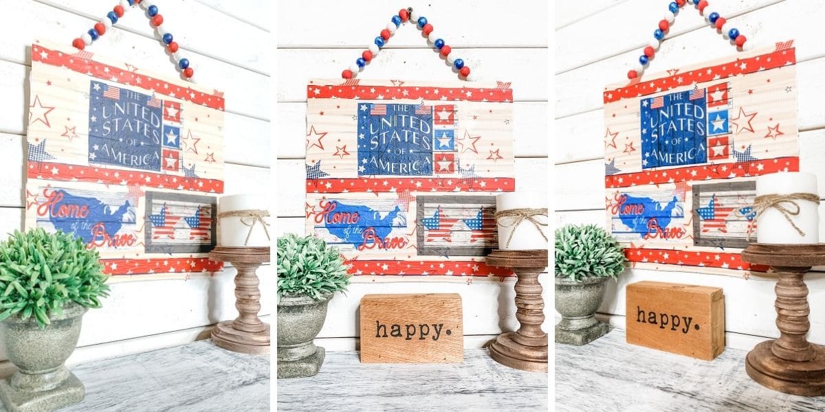 Repurposed Tablecloth DIY Patriotic Decor