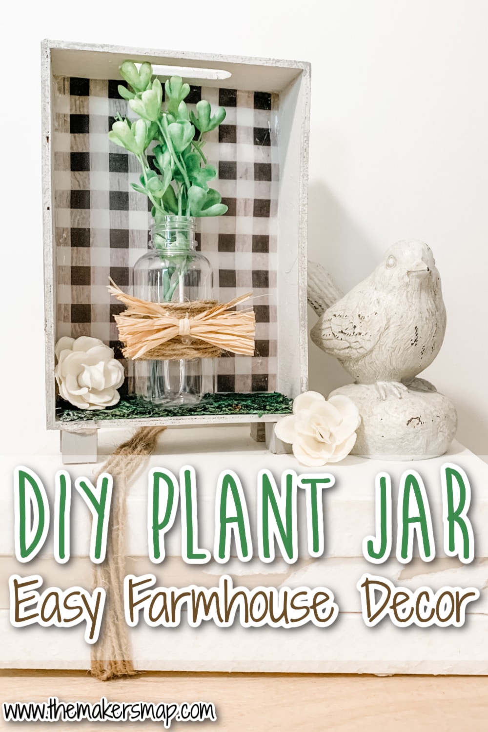 Simple Buffalo Check Farmhouse Plant Jar