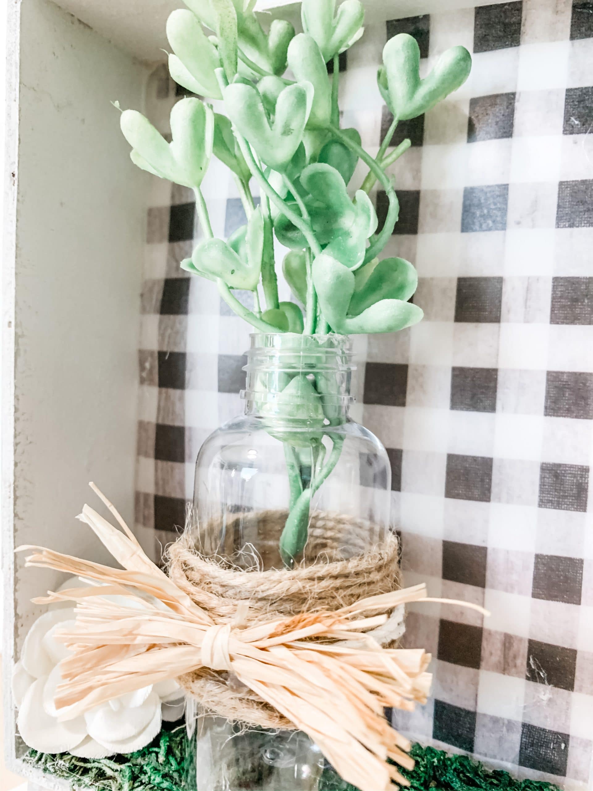 Simple Buffalo Check Farmhouse Plant Jar