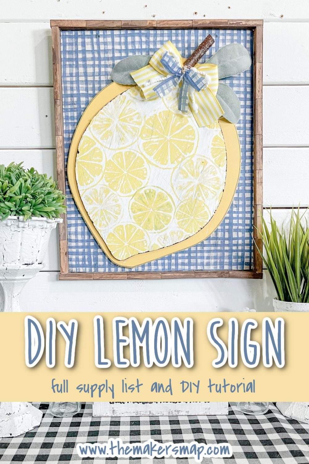 diy lemon napkin sign