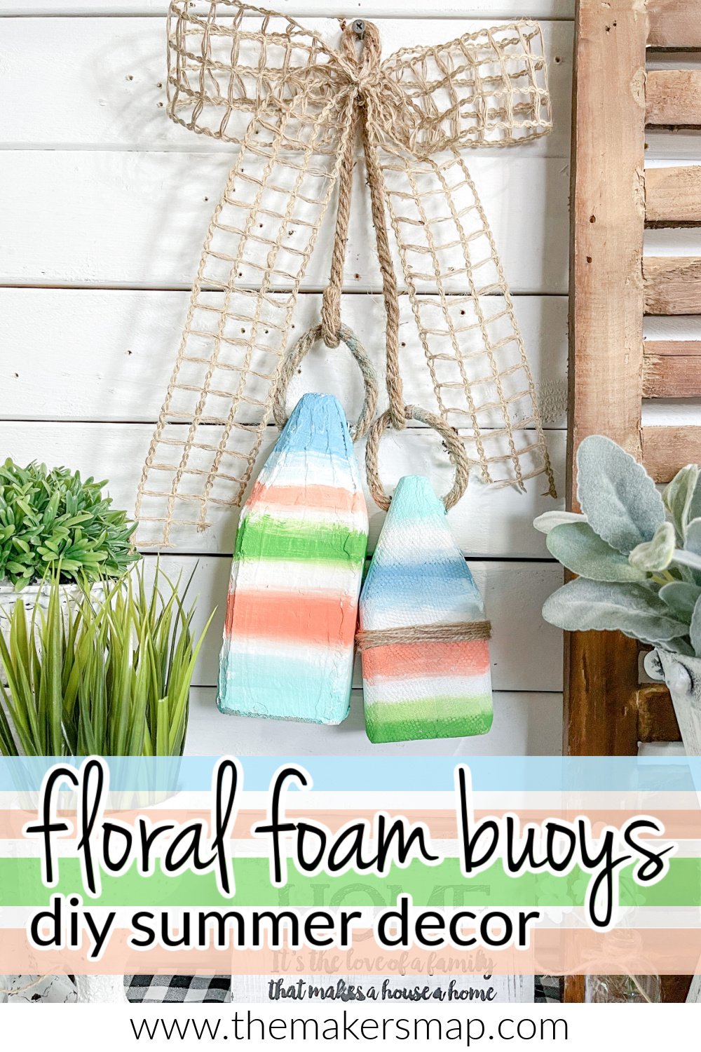 floral foam buoys diy summer decor