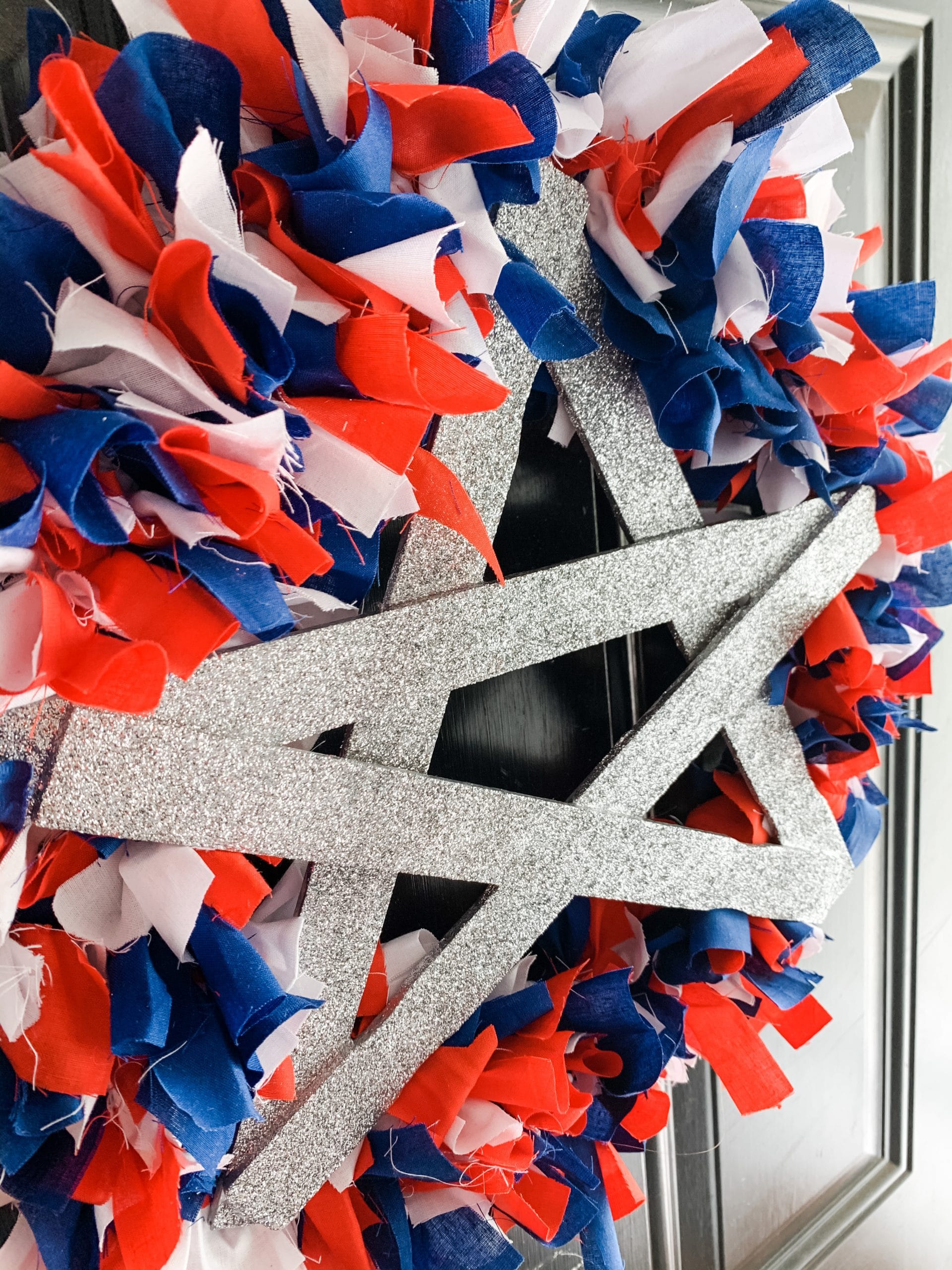 DIY Red White and Blue Rag Wreath