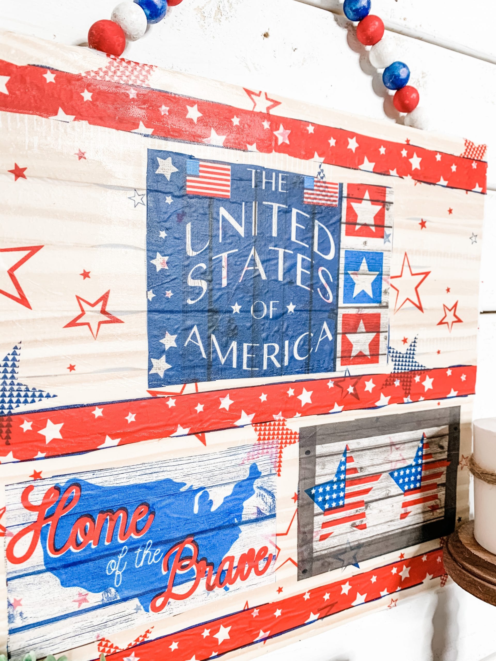 Repurposed Tablecloth DIY Patriotic Decor