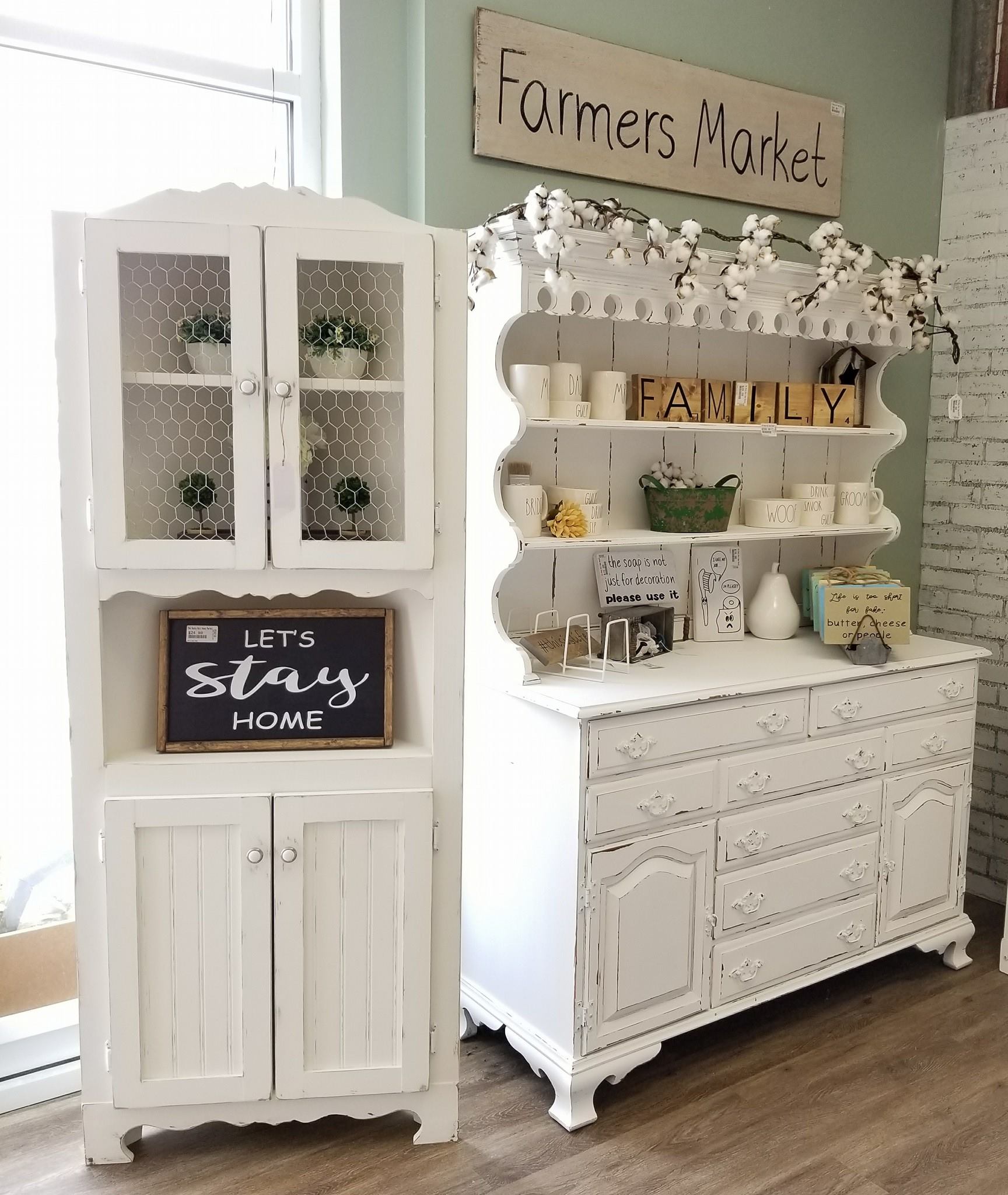 Chalk Painted Hutch and China Cabinet Ideas