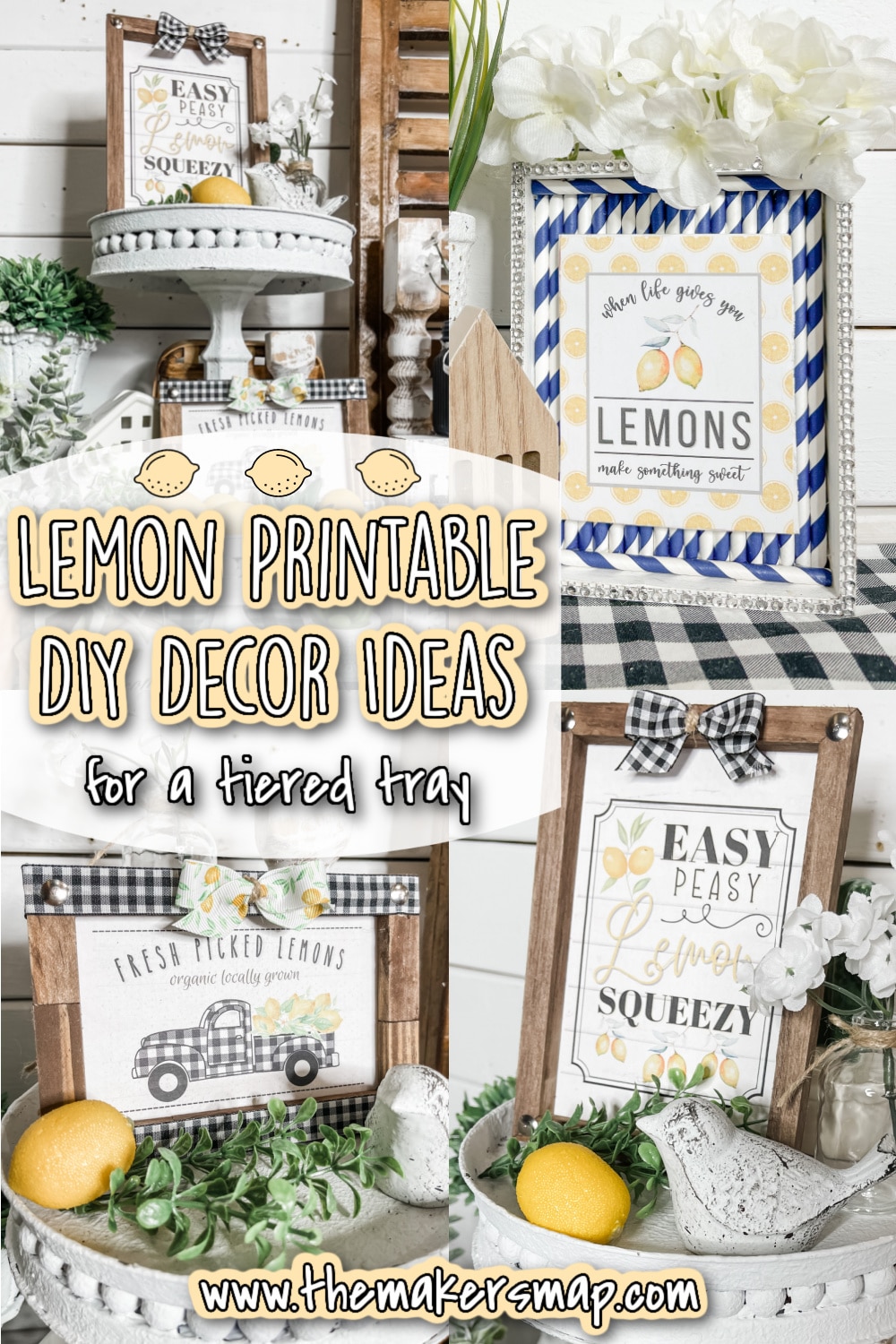 3 Lemon Printable DIY Decor Ideas for a Tiered Tray