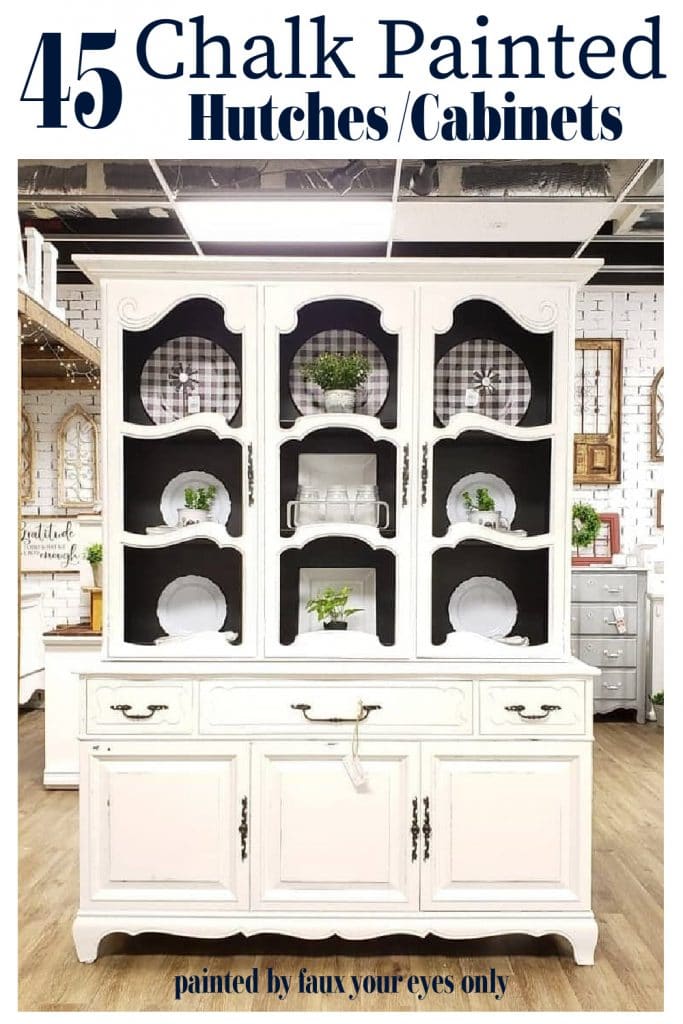 Chalk Painted Hutch And China Cabinet, Painted China Cabinet Ideas