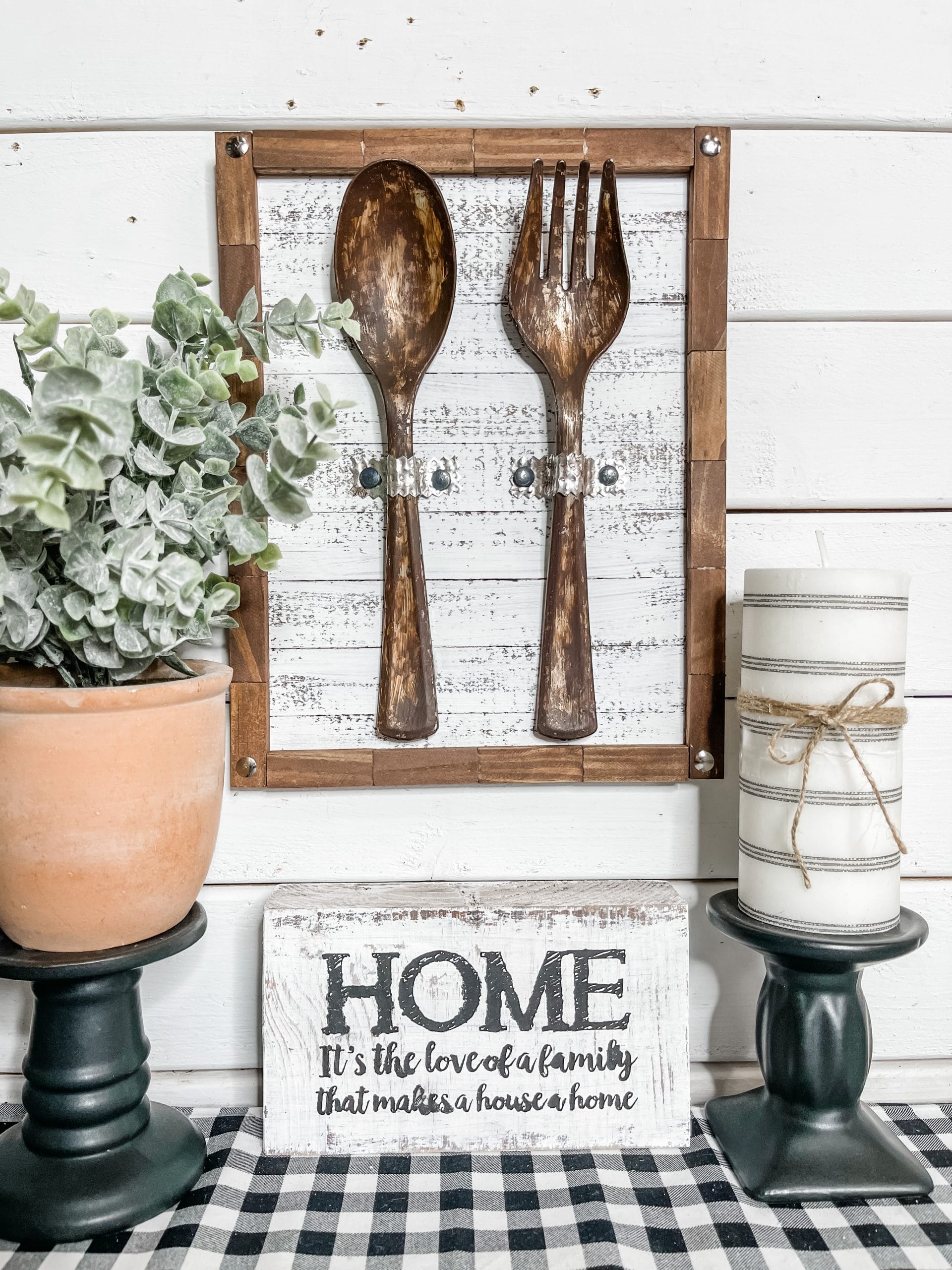 DIY Faux Rust Fork and Spoon Wall Decor