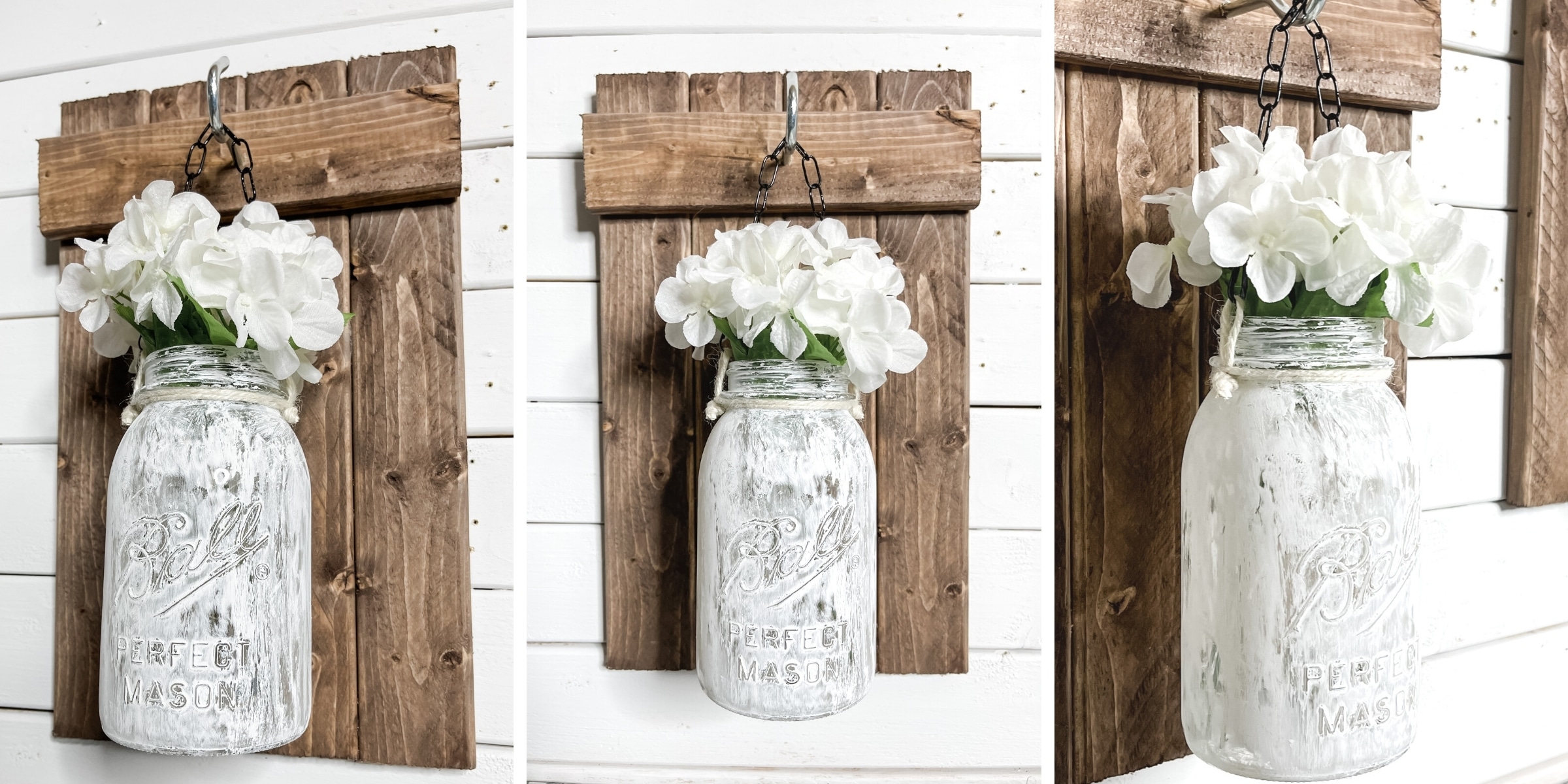 DIY Hanging Mason Jar Wall Sconces