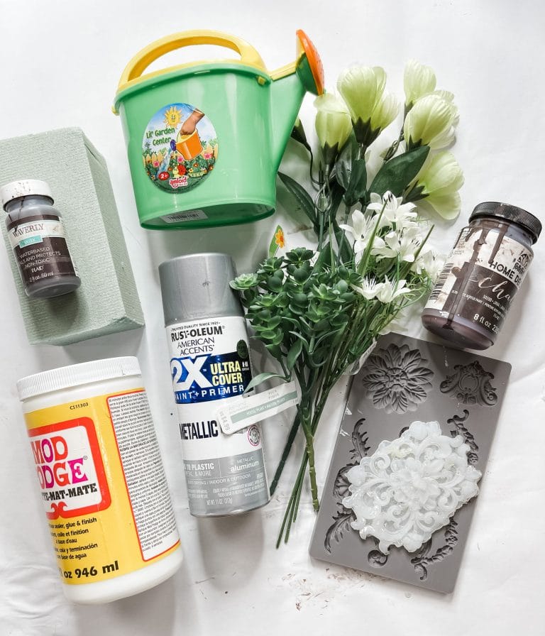 Dollar Tree Toy Watering Can Faux Rust Makeover Easy DIY Tutorial