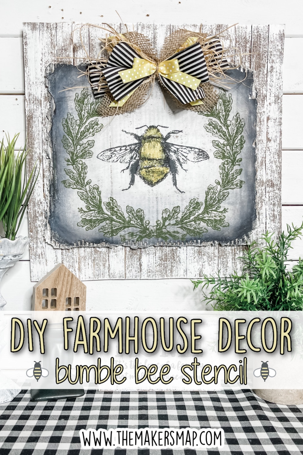 Easy DIY Bumble Bee Farmhouse Home Decor