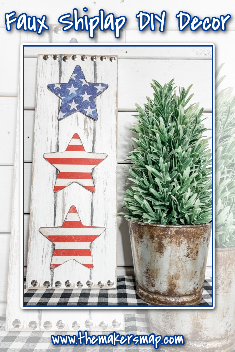 Faux Shiplap DIY Patriotic Decor