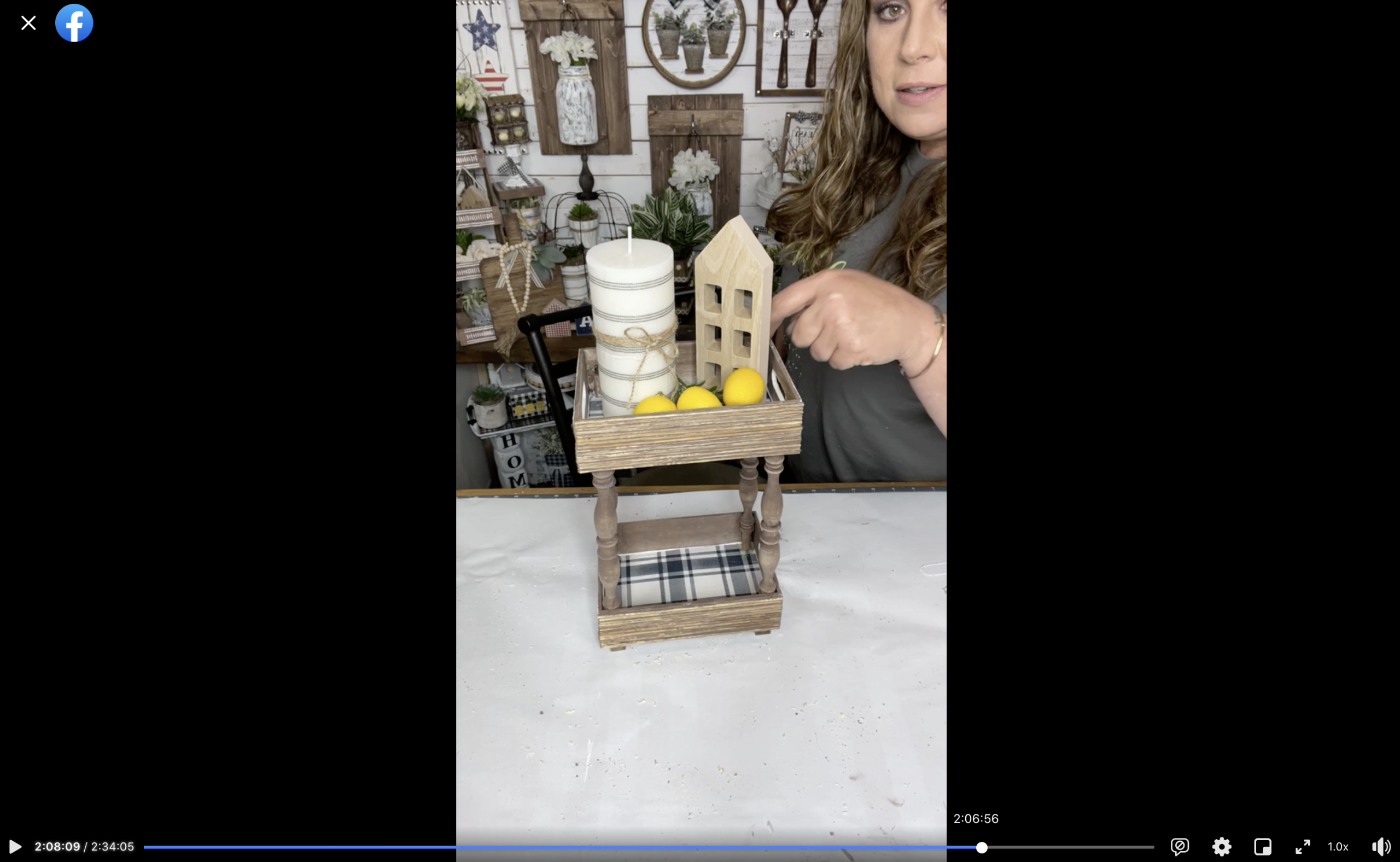 DIY Farmhouse Shelf with Lemon Scrapbook Paper