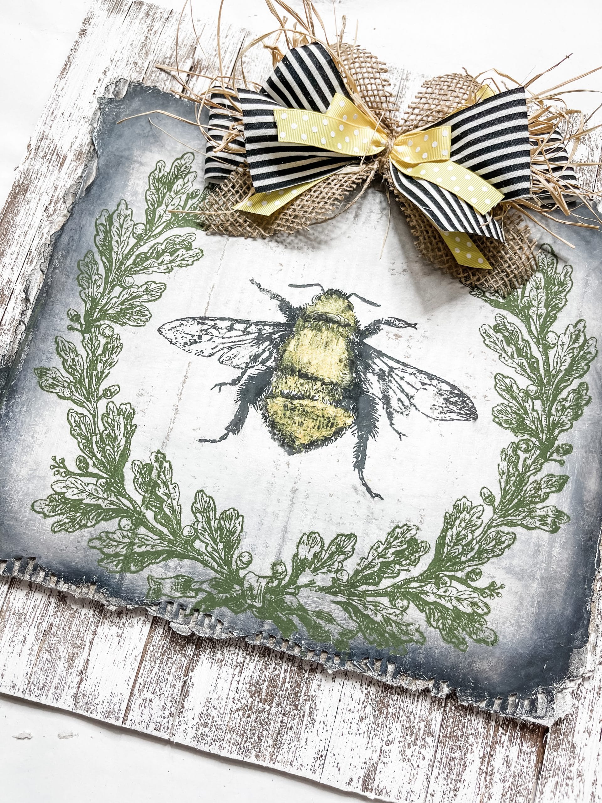 Beautiful Bumble Bee Home Decor On A Farmhouse Hutch