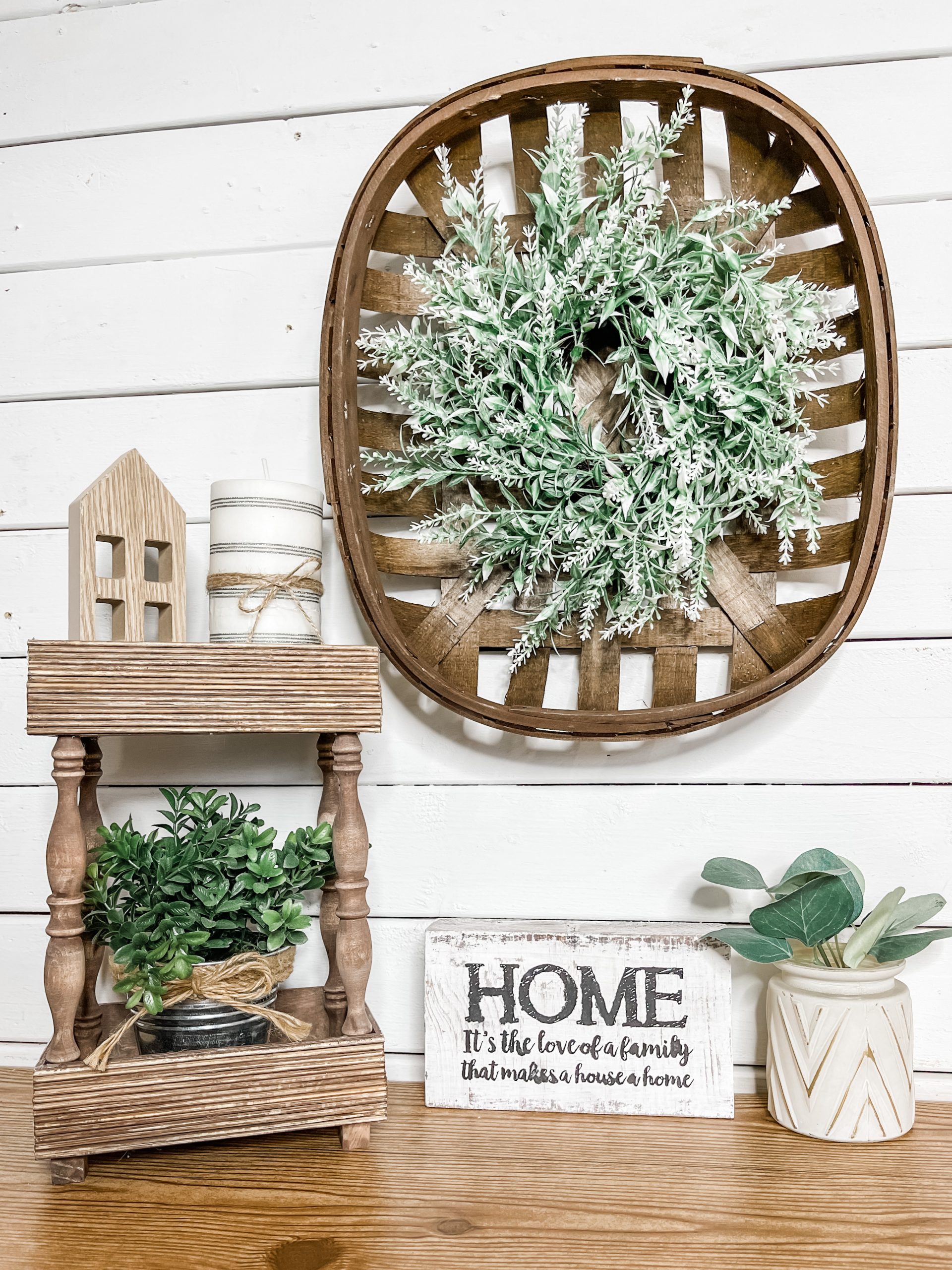 DIY Farmhouse Shelf with Lemon Scrapbook Paper