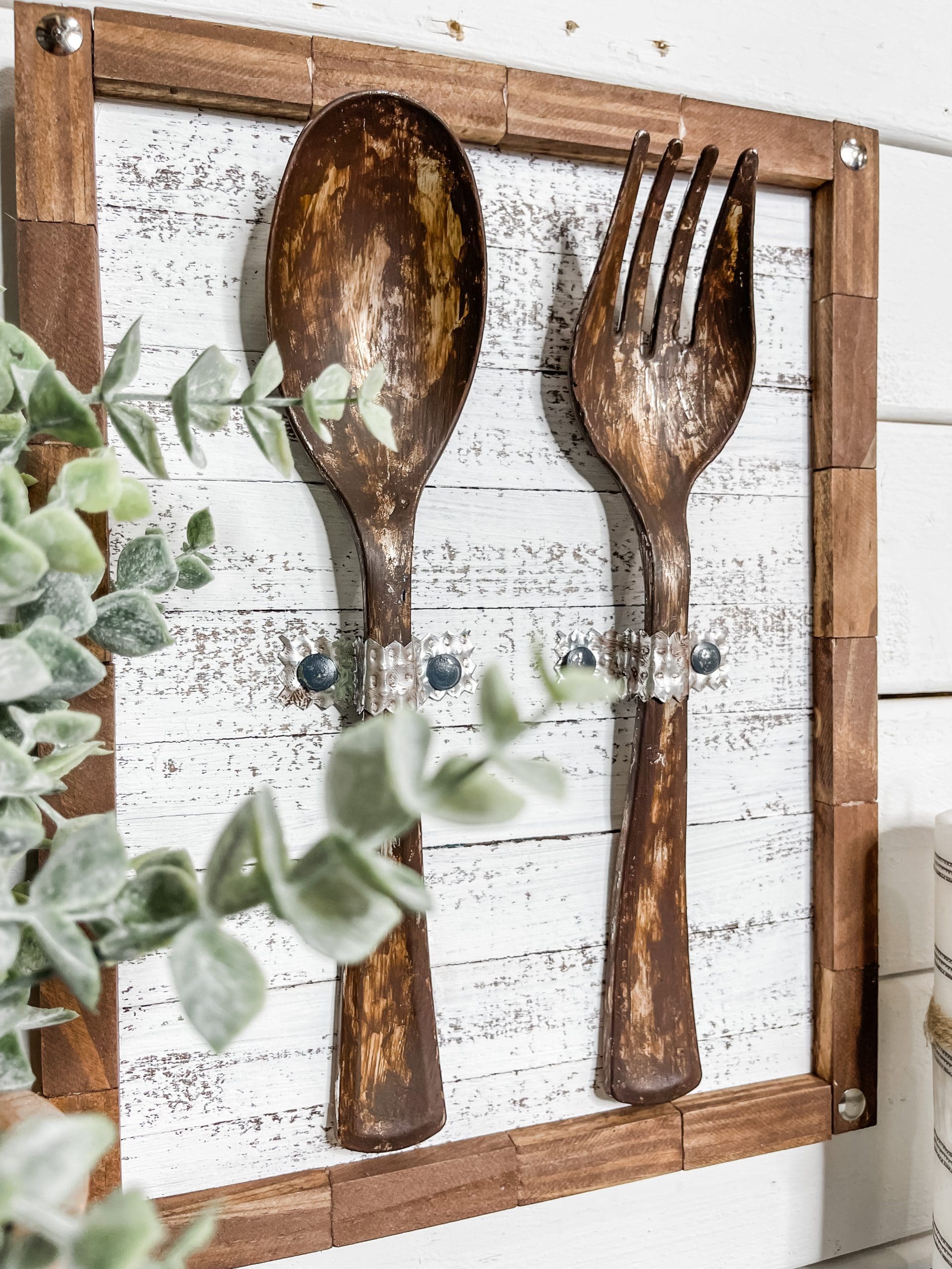 DIY Faux Rust Fork and Spoon Wall Decor