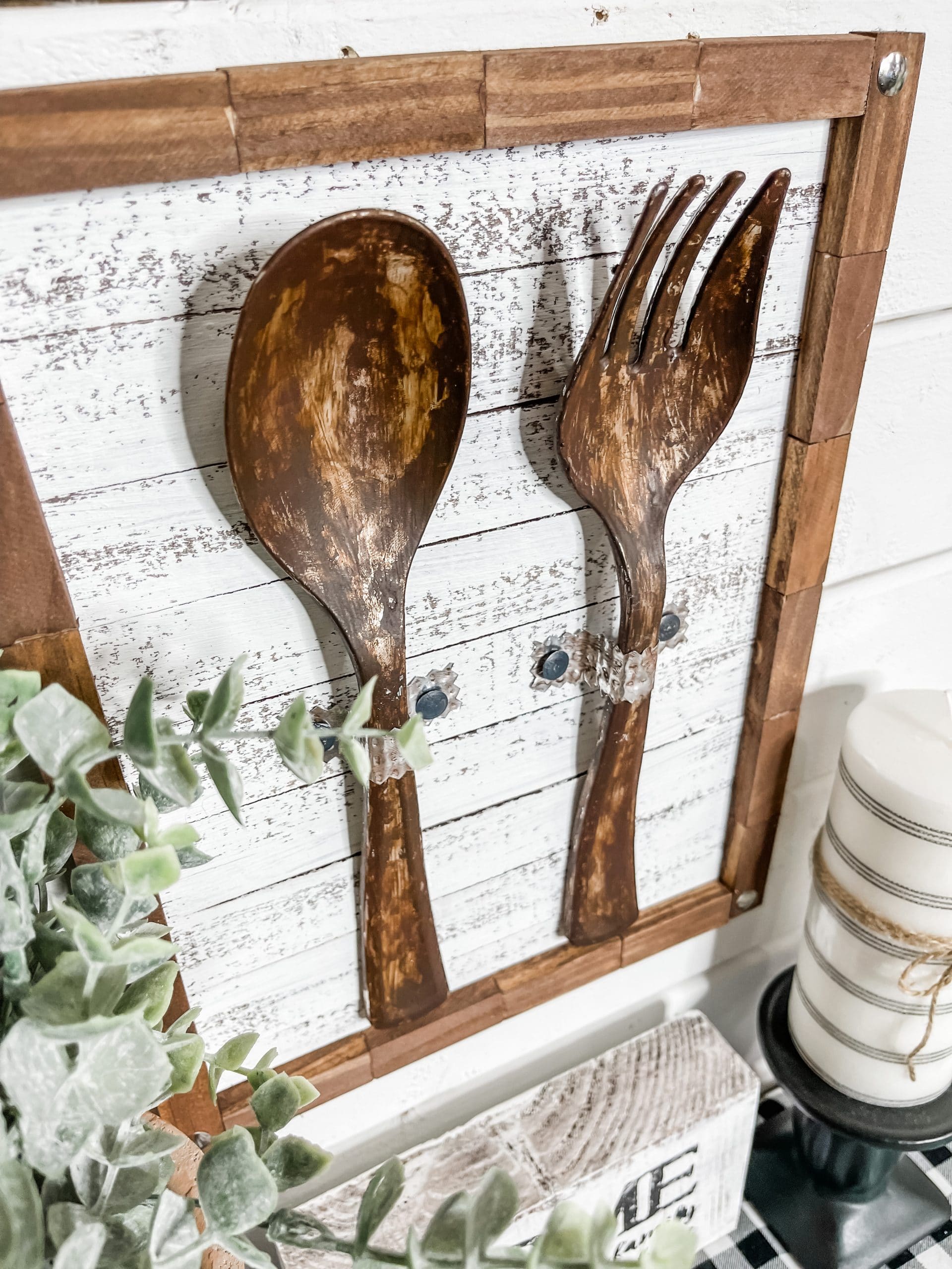 DIY Faux Rust Fork and Spoon Wall Decor