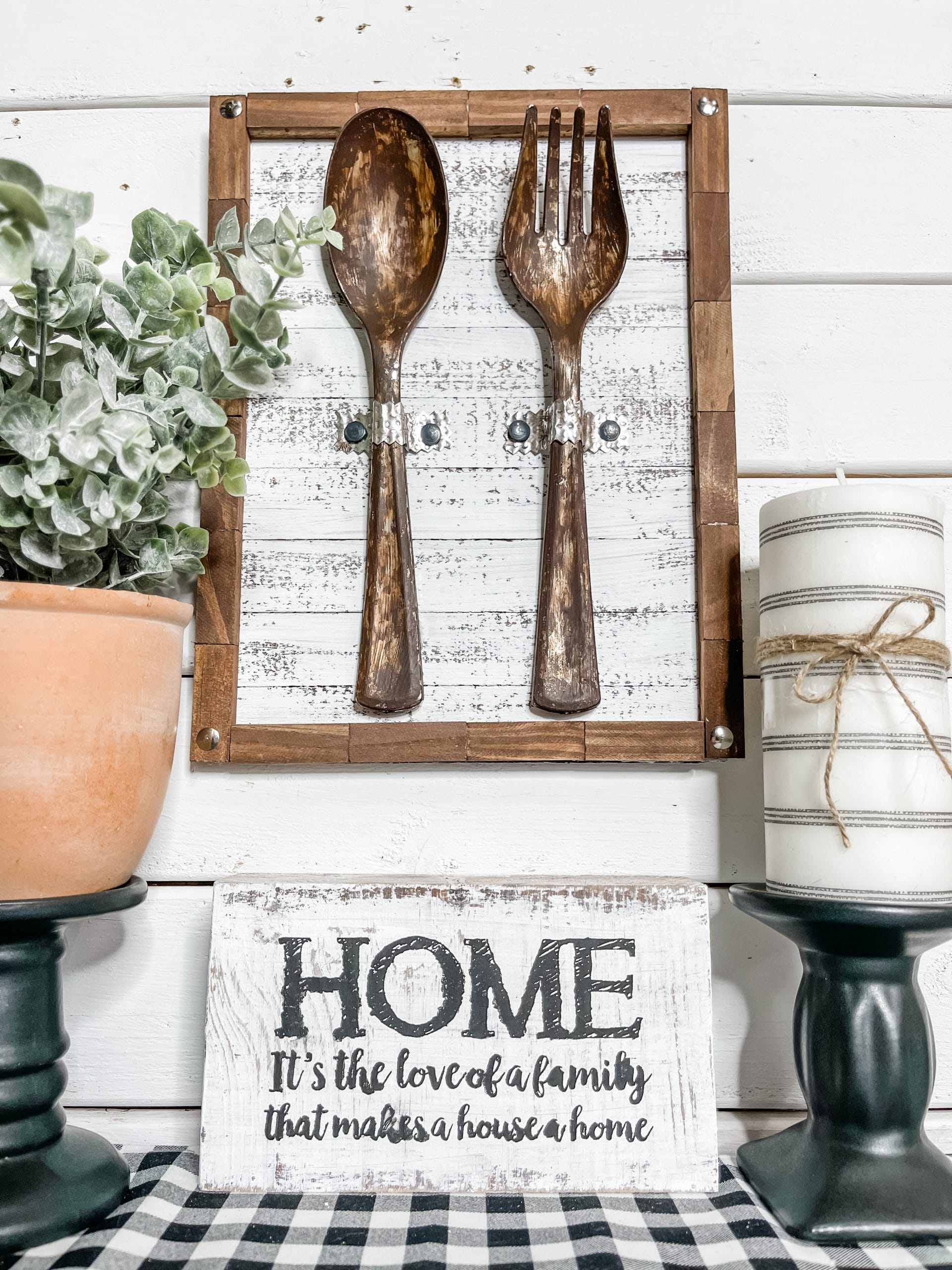 DIY Faux Rust Fork and Spoon Wall Decor