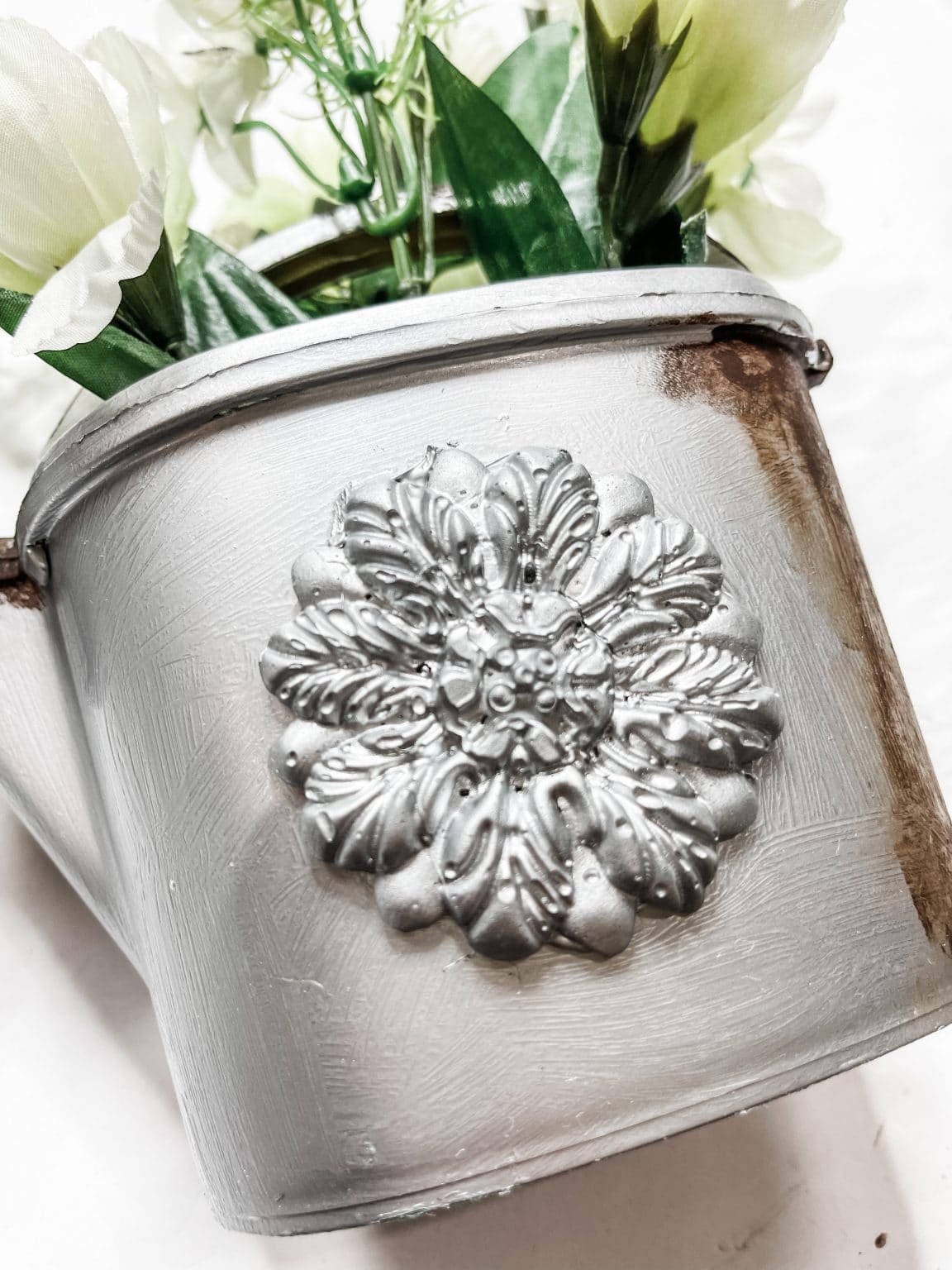 Dollar Tree Toy Watering Can Faux Rust Makeover Easy DIY Tutorial