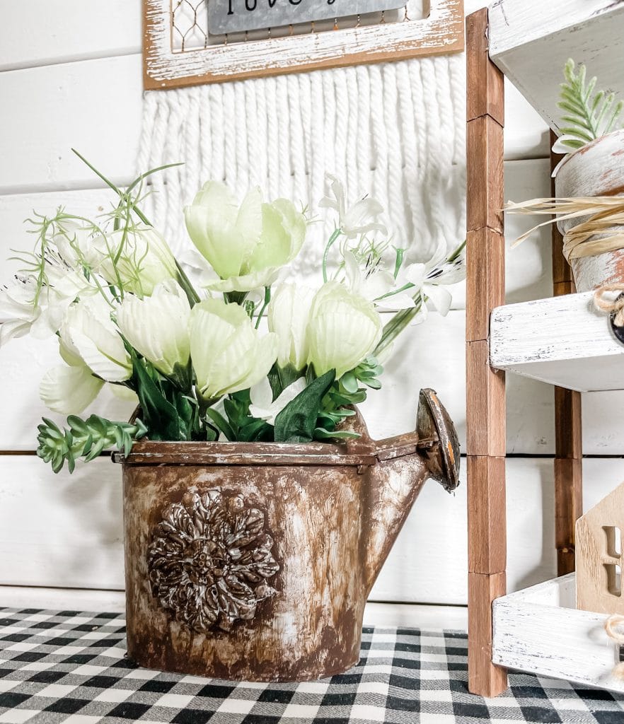 Dollar Tree Toy Watering Can Faux Rust Makeover Easy DIY Tutorial