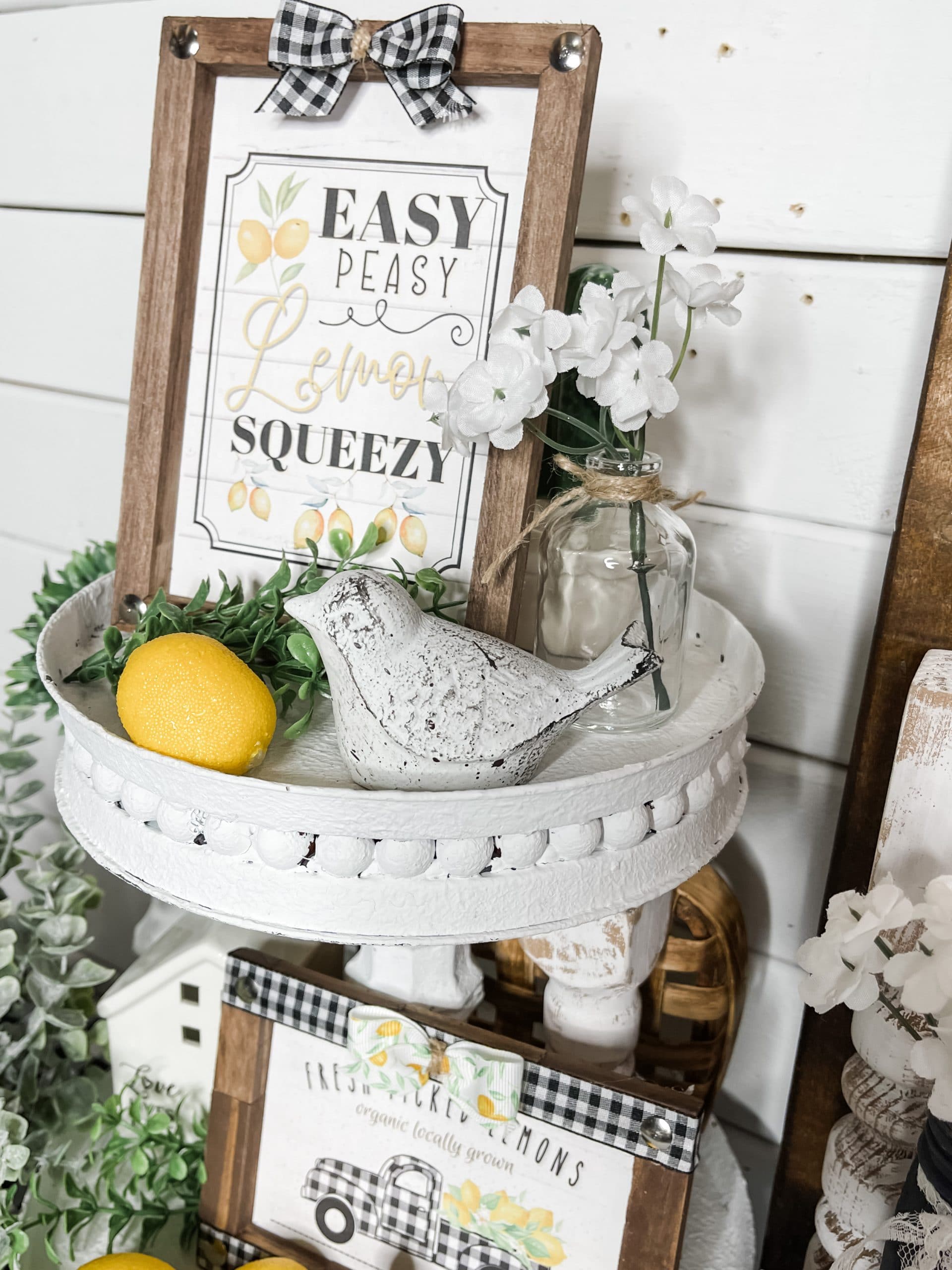 3 Lemon Printable DIY Decor Ideas for a Tiered Tray