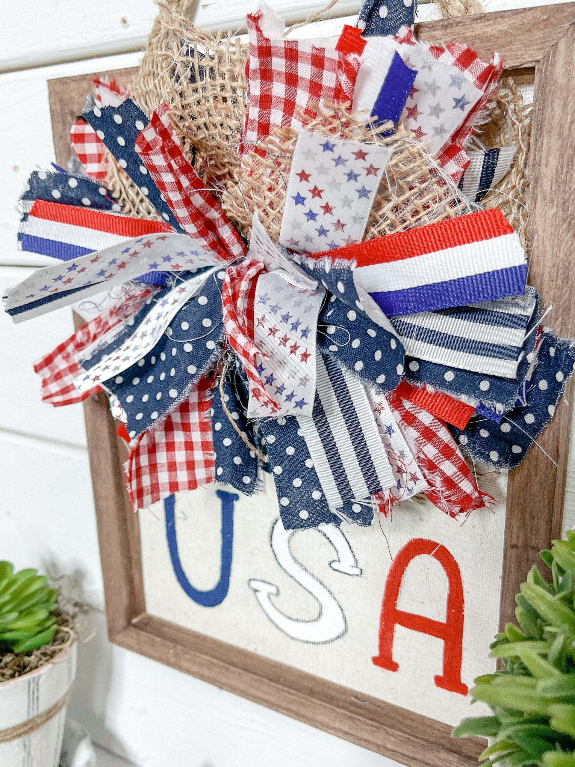 Reverse Canvas Patriotic USA Home Decor