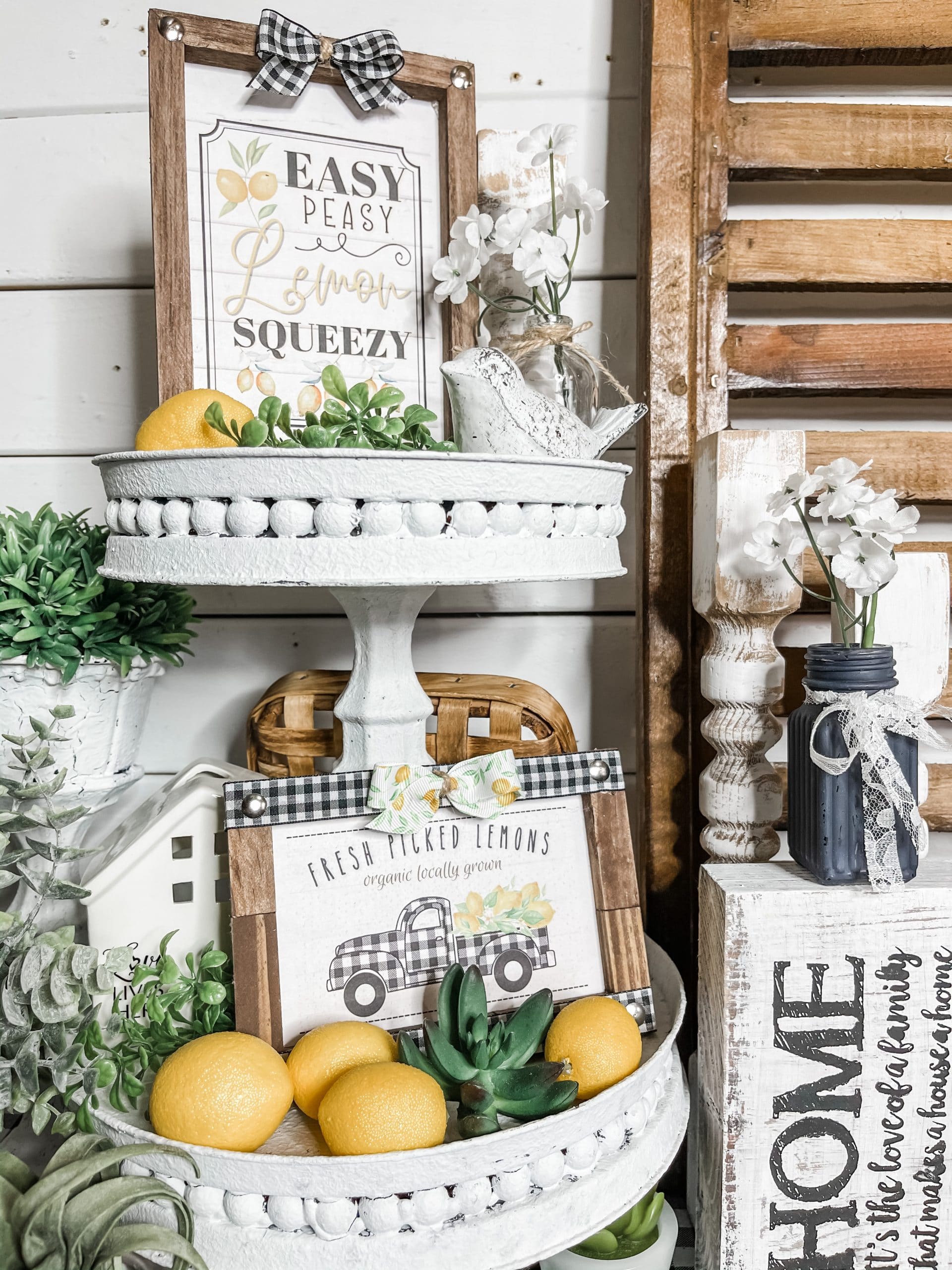 3 Lemon Printable DIY Decor Ideas for a Tiered Tray