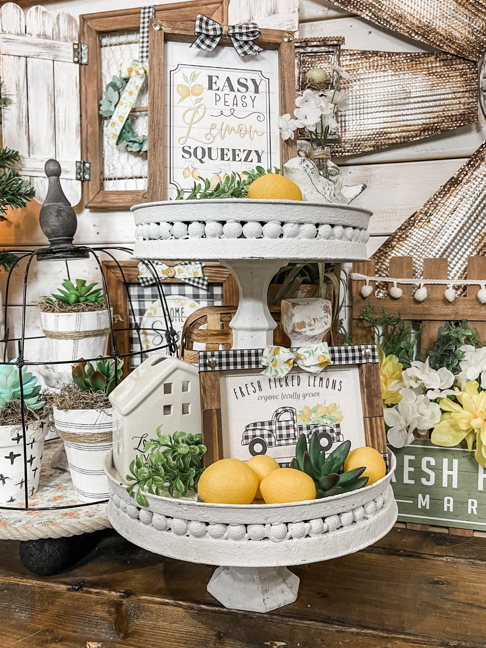 3 Lemon Printable DIY Decor Ideas for a Tiered Tray