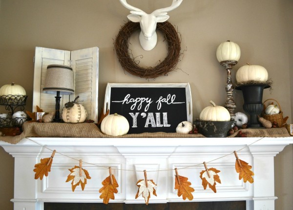 Simple Fall Mantel Decor Ideas