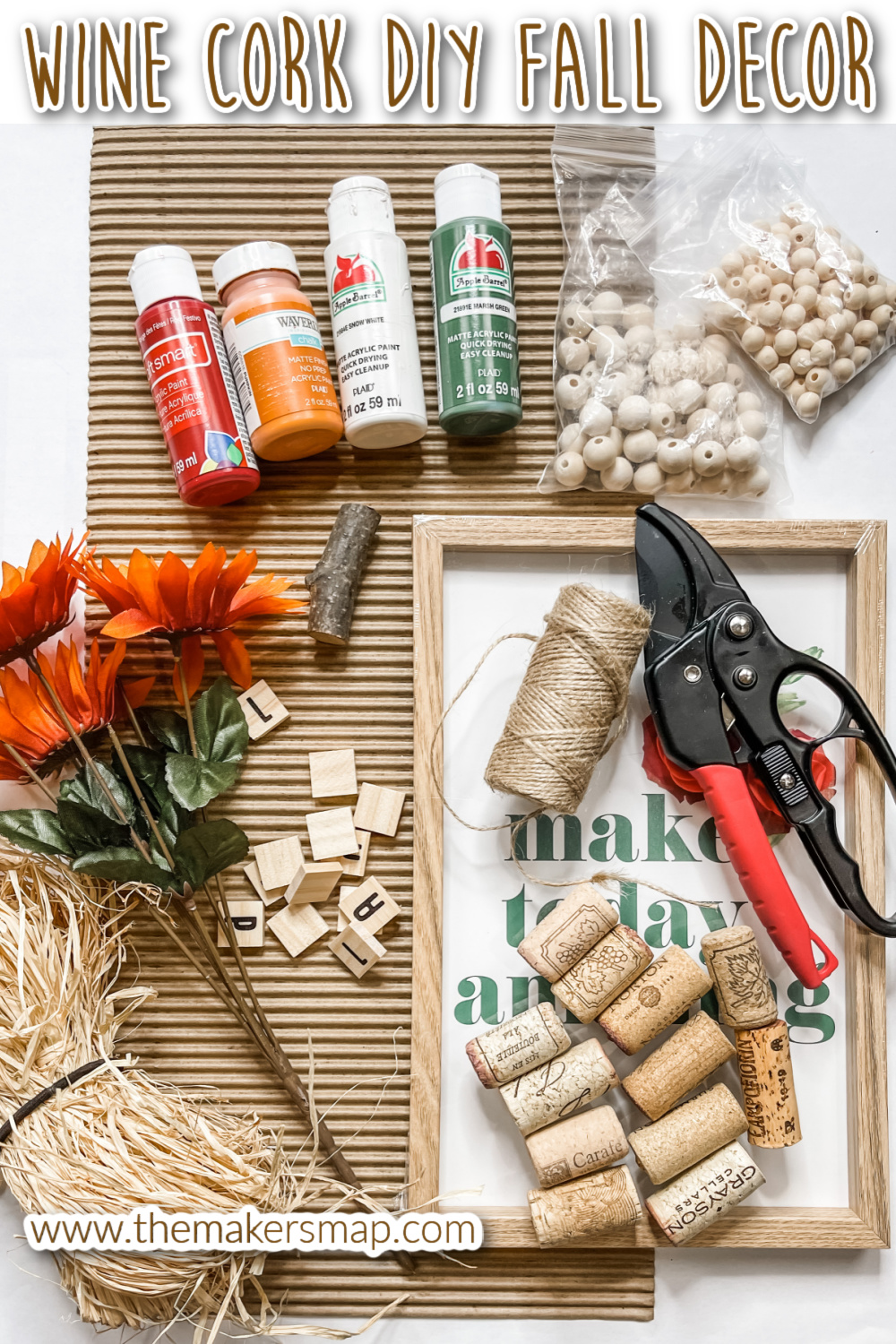 Wine Cork Craft DIY Pumpkin