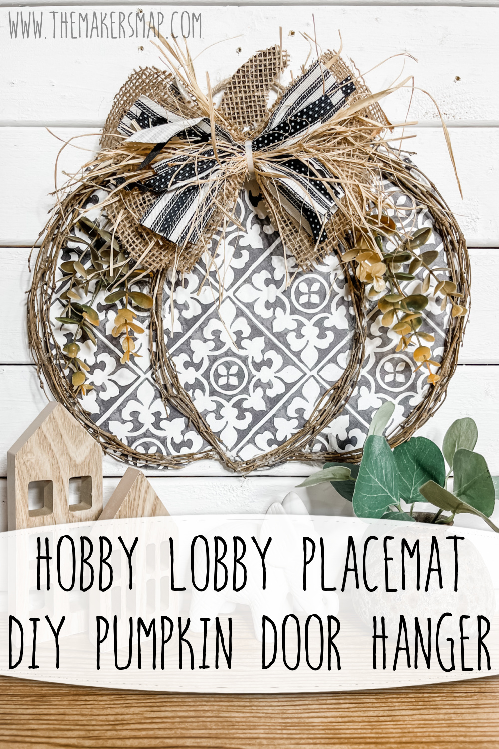 Hobby Lobby Placemat DIY Pumpkin Door Hanger