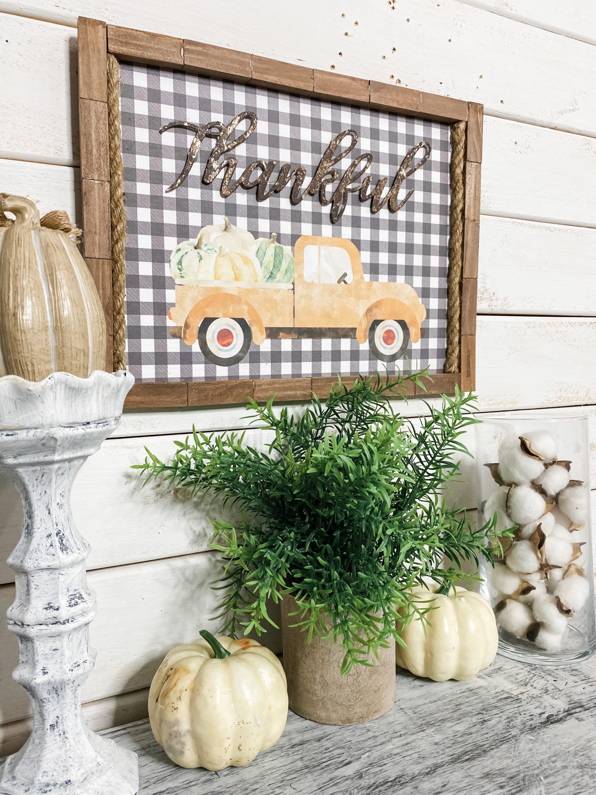 Thankful Sign with Fall Truck Printable