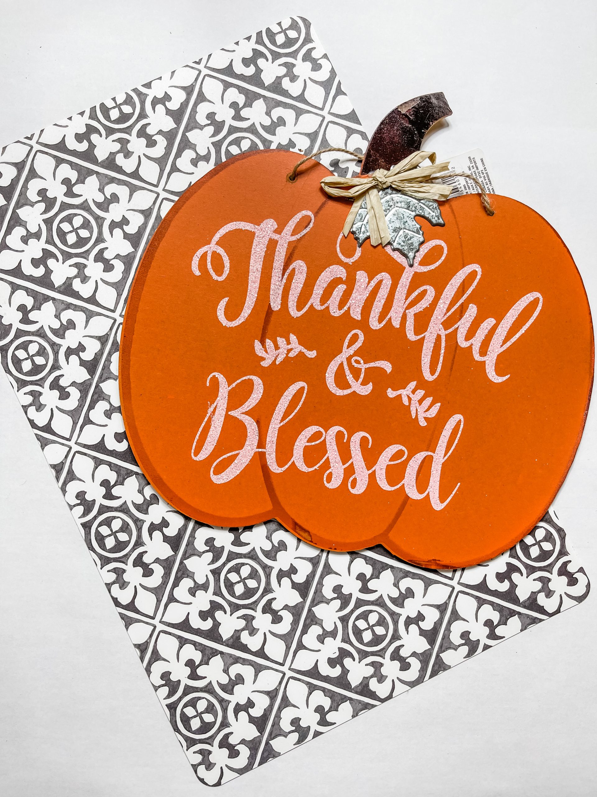 Hobby Lobby Placemat DIY Pumpkin Door Hanger